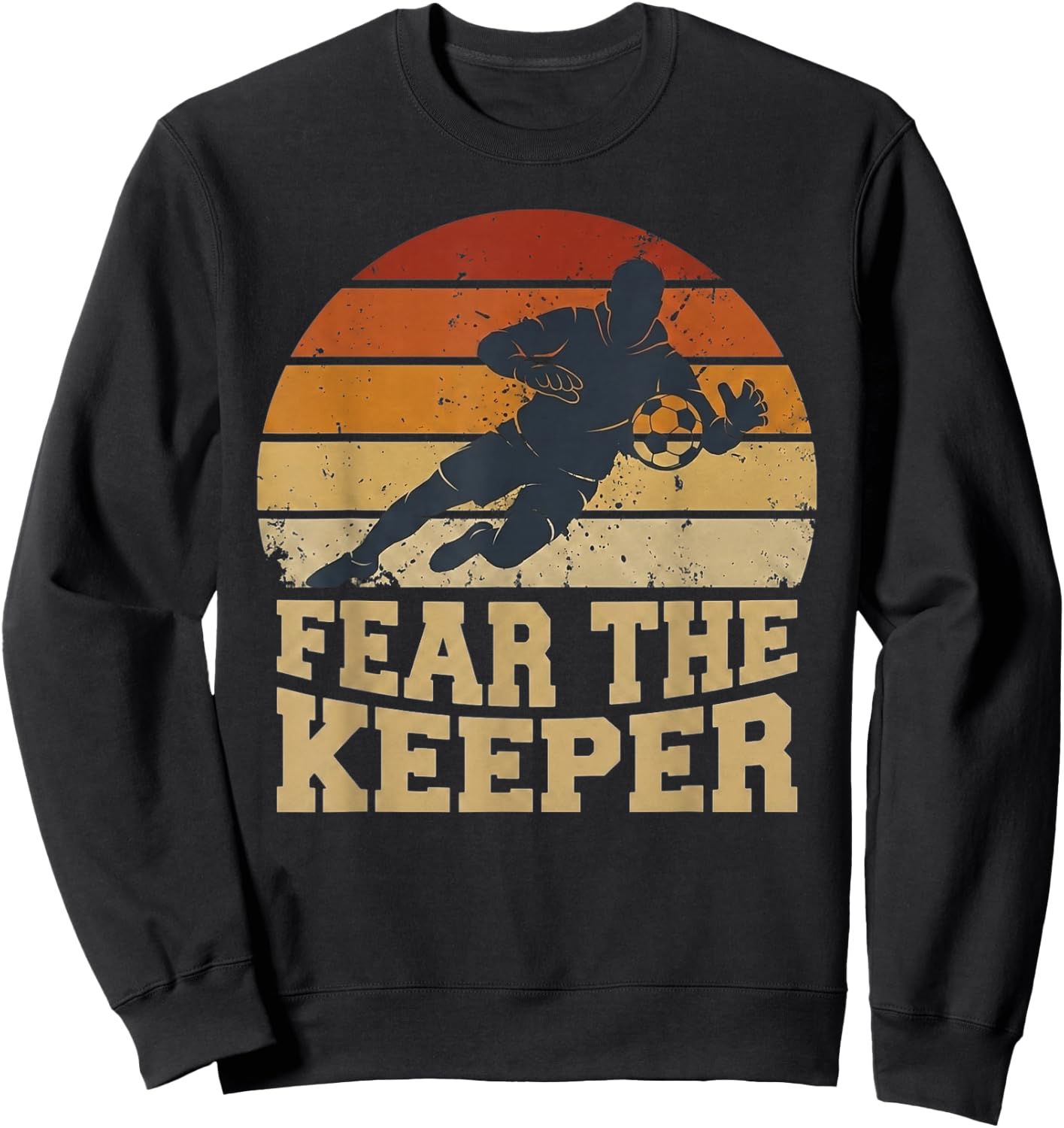 Retro Vintage Fear Keeper Football Sweatshirt - Sweatshirt | Black