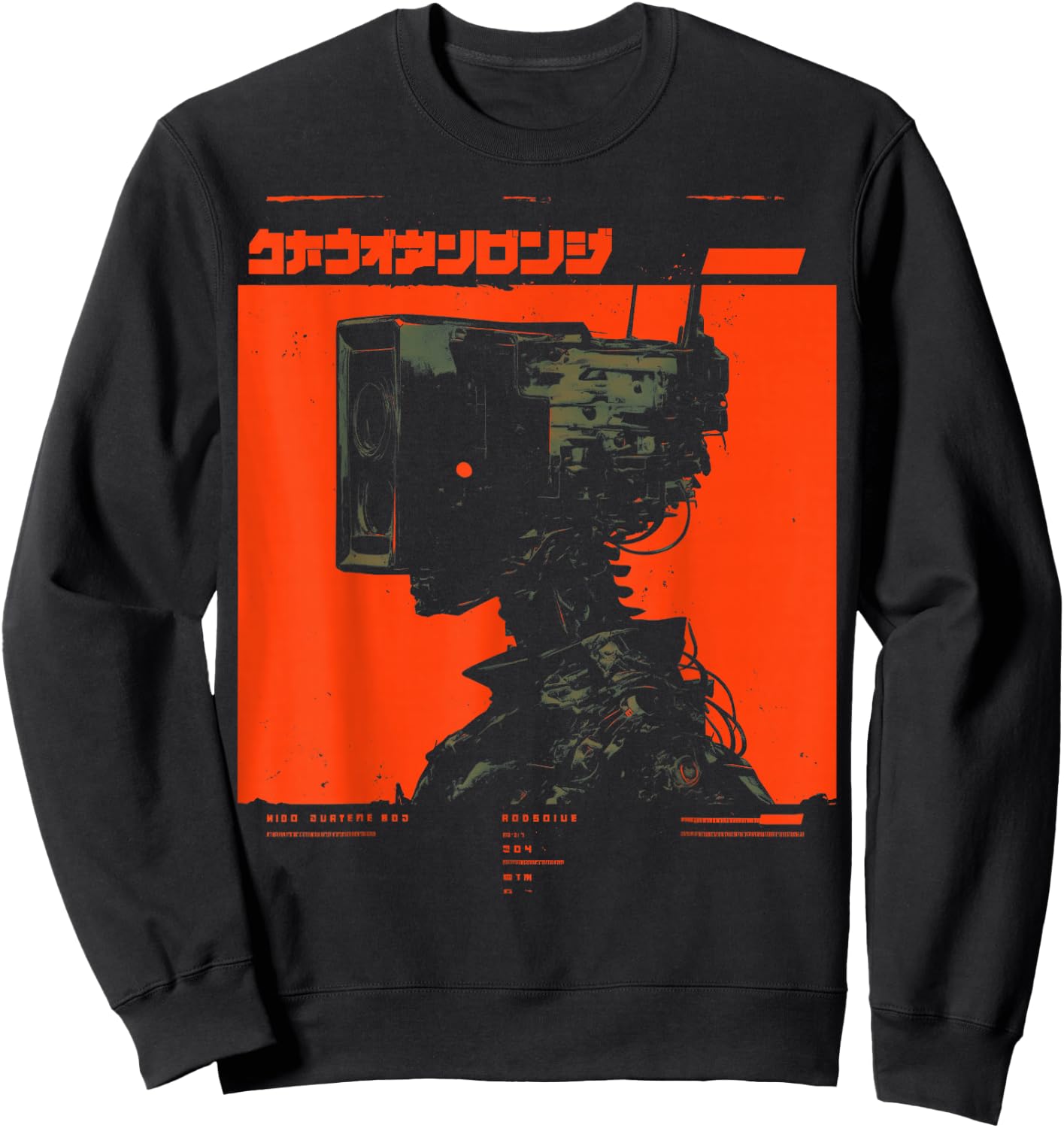 Futuristic Techwear Japanese Cyberpunk Harajuku Horror Punk , black Sweatshirt - Sweatshirt | Black