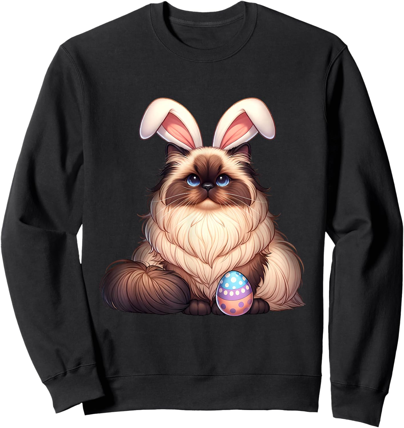 Easter Himalayan Cat Cats Pets Pet Bunny Rabbits Men Women Sweatshirt - Sweatshirt | Black
