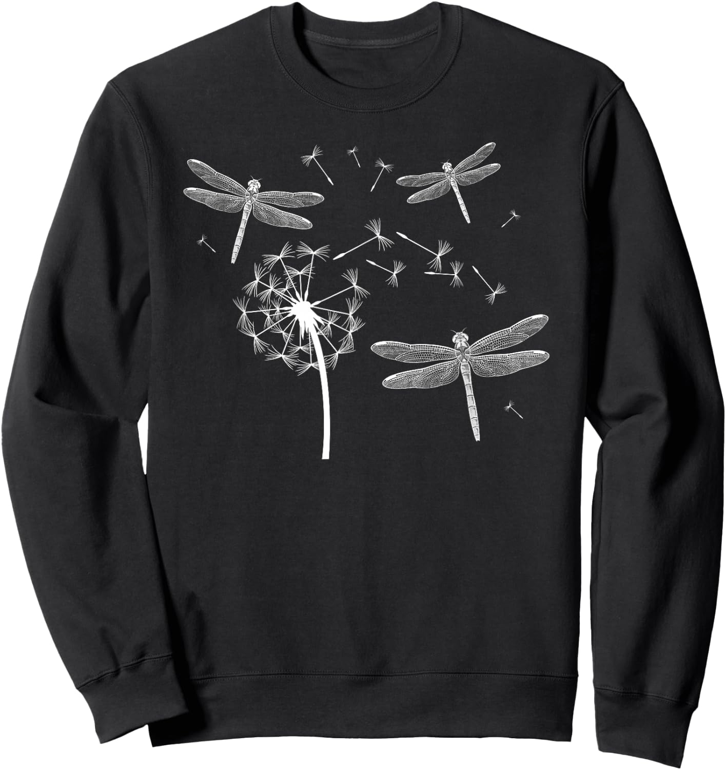 Dragonfly Dandelion Dragonfly Lover Dragonflies Sweatshirt - Sweatshirt | Black