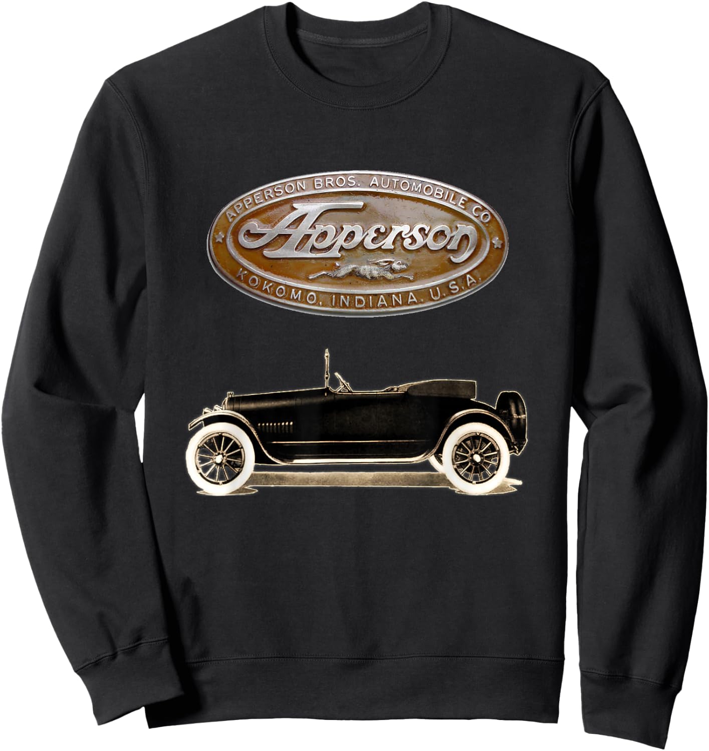 Antique Car 1915 Apperson Bros. Jack Rabbit Sweatshirt - Sweatshirt | Black