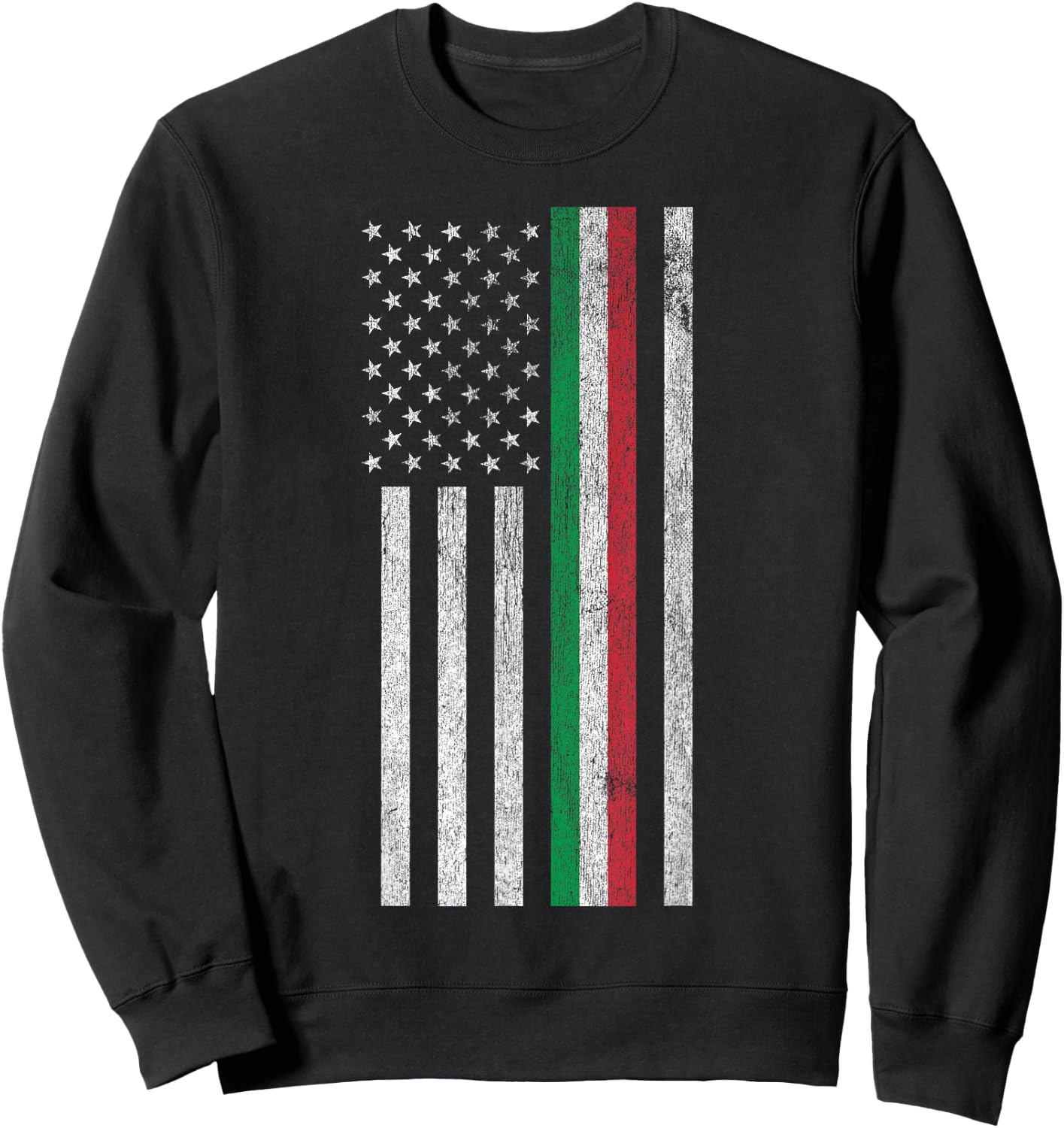 Italian American Pride - American Flag Tricolore Sweatshirt - Sweatshirt | Black