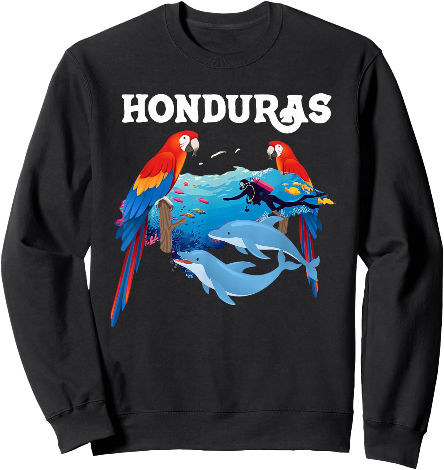 Honduras Map Pride Design Sweatshirt - Sweatshirt | Black