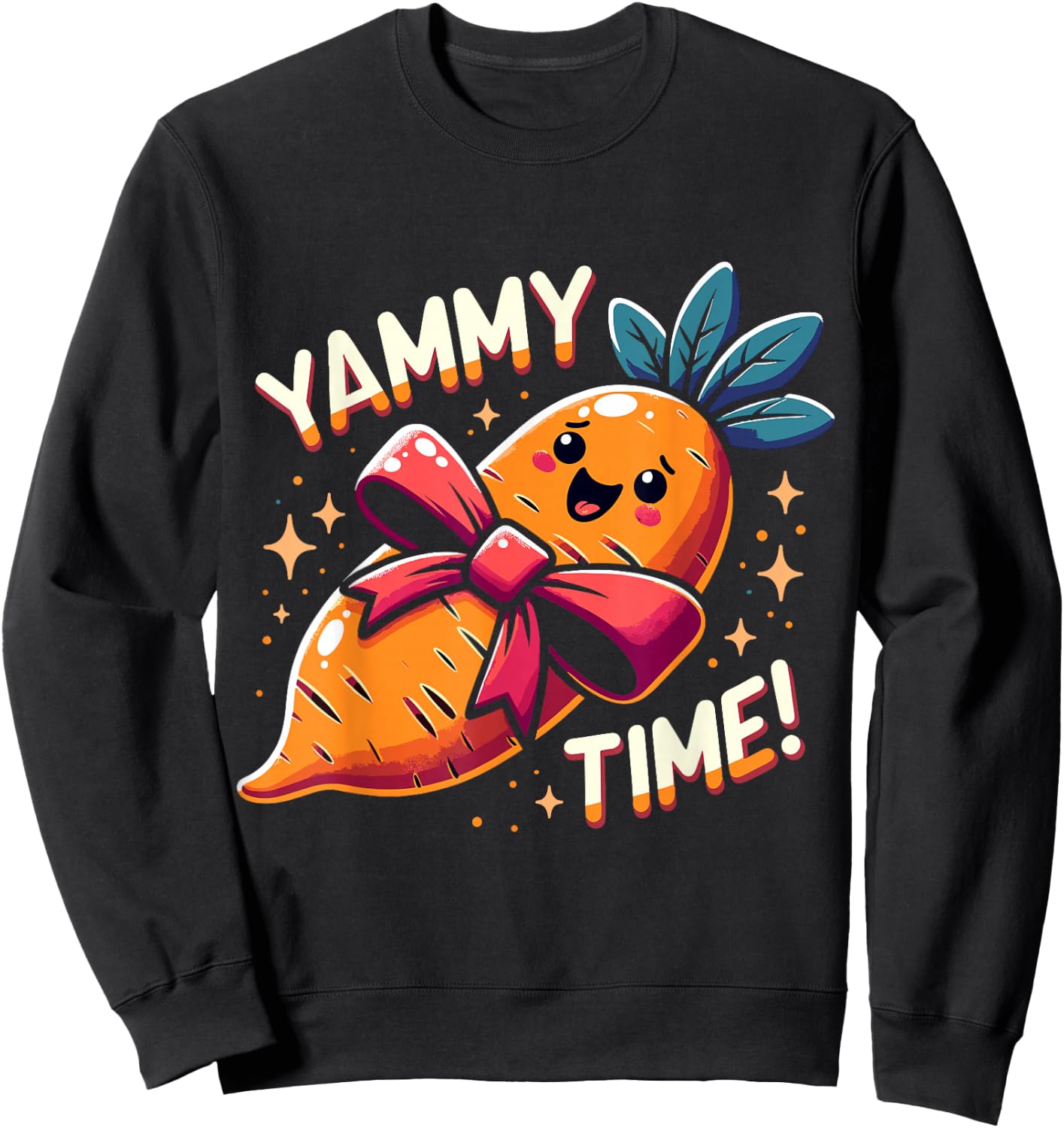 Funny Thanksgiving Yam Yammy Time Sweatshirt - Sweatshirt | Black
