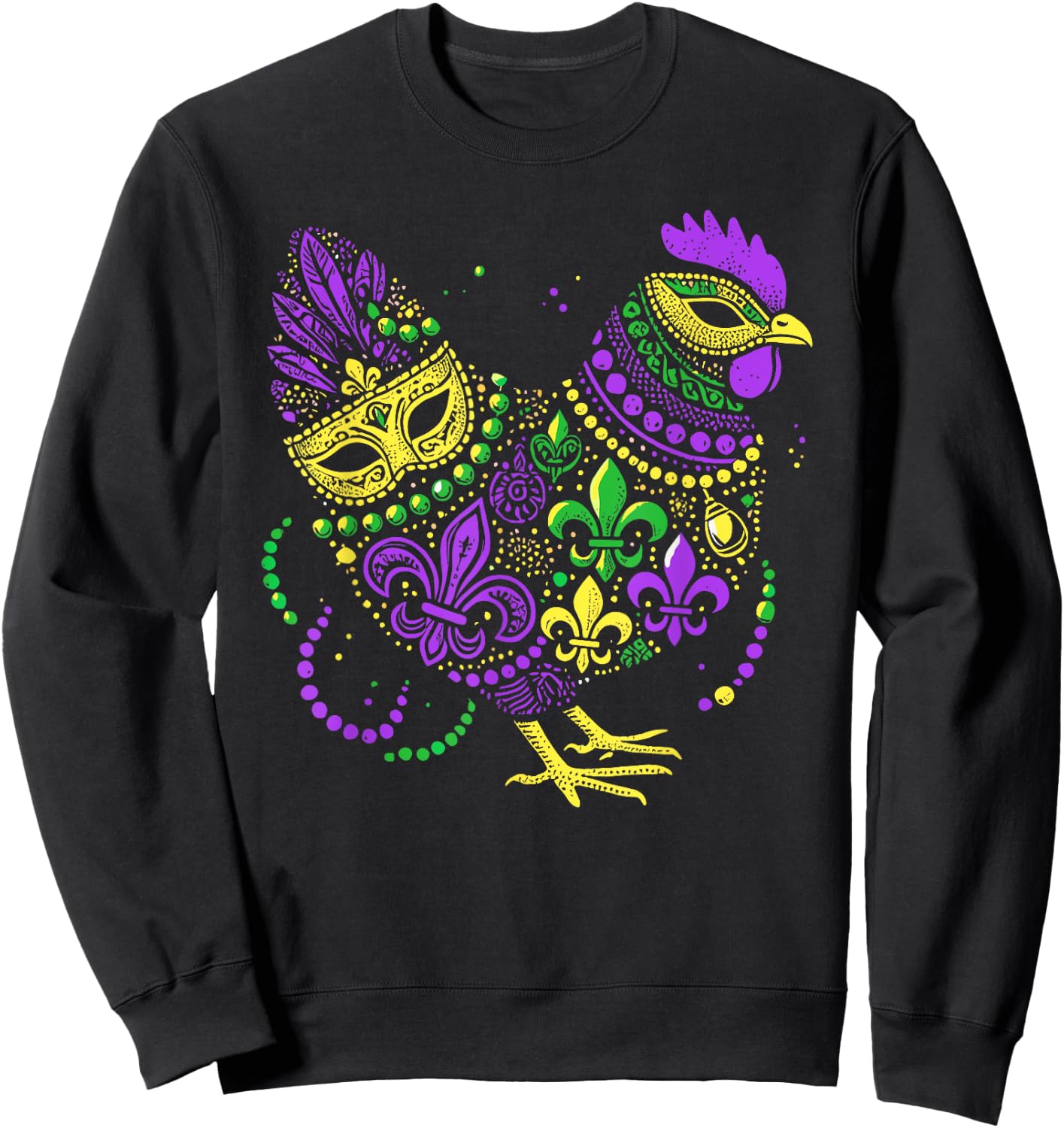 Funny Chicken Mardi Gras Festival Carnival Kids Sweatshirt - Sweatshirt | Black