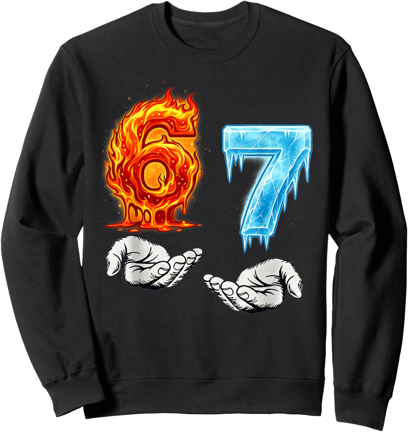 Six Seven 67 Meme Funny Gen Alpha 6 7 Sweatshirt - Sweatshirt | Black
