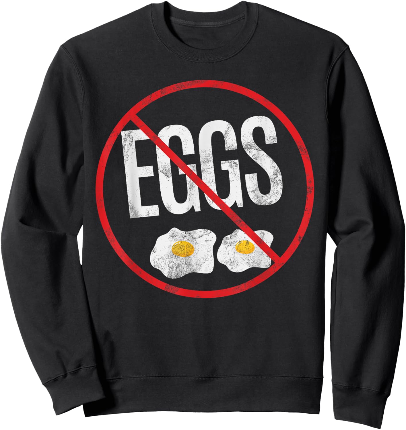 No Egg Allergy Awareness Warning Allergic Sweatshirt - Sweatshirt | Black