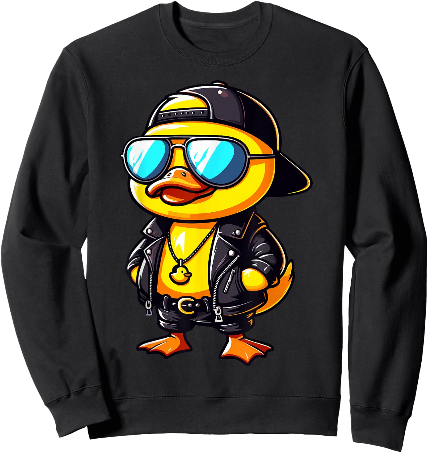 Cool Duck with Sunglasses Sweatshirt - Sweatshirt | Black