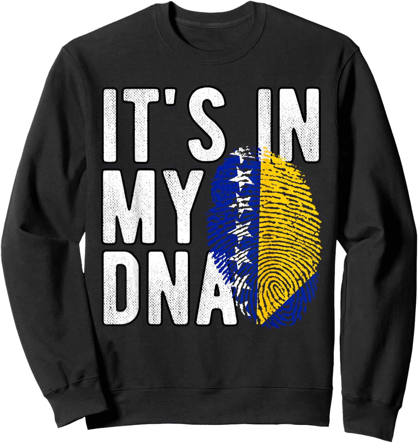 Funny It's in My DNA Bosnien und Herzegowina Flagge Fingerabdruck Sweatshirt - Sweatshirt | Black