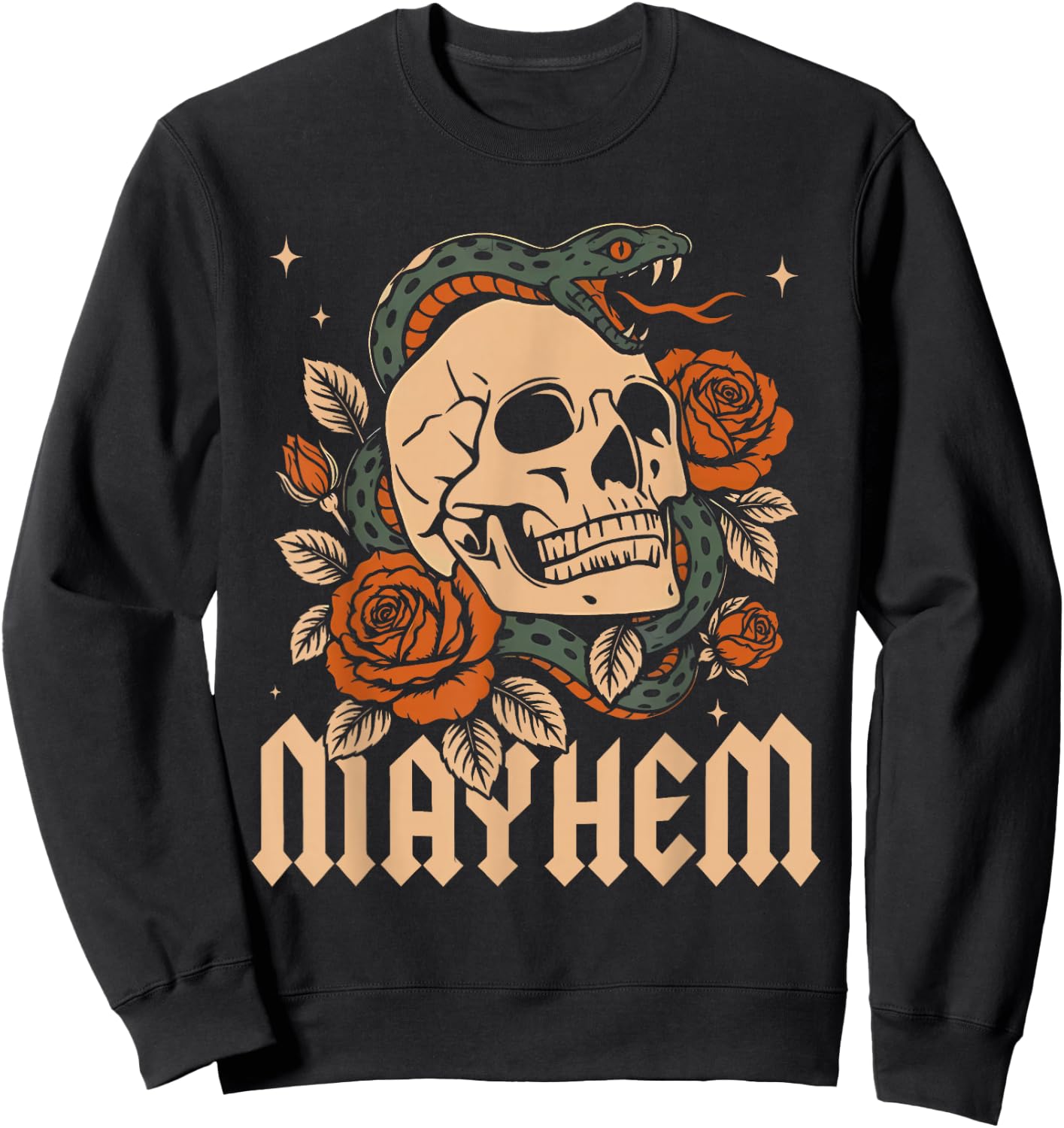 Father of Mayhem Funny Father's Day Dad Kids Matching Family Sweatshirt - Sweatshirt | Black