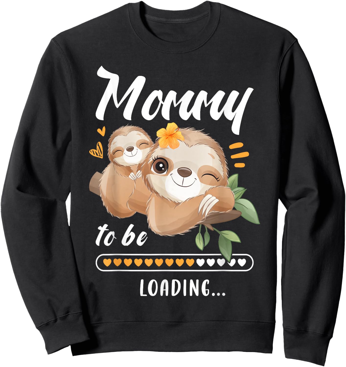 Mommy To Be, Expecting Mom, Pregnancy Reveal, Sloths Sweatshirt - Sweatshirt | Black
