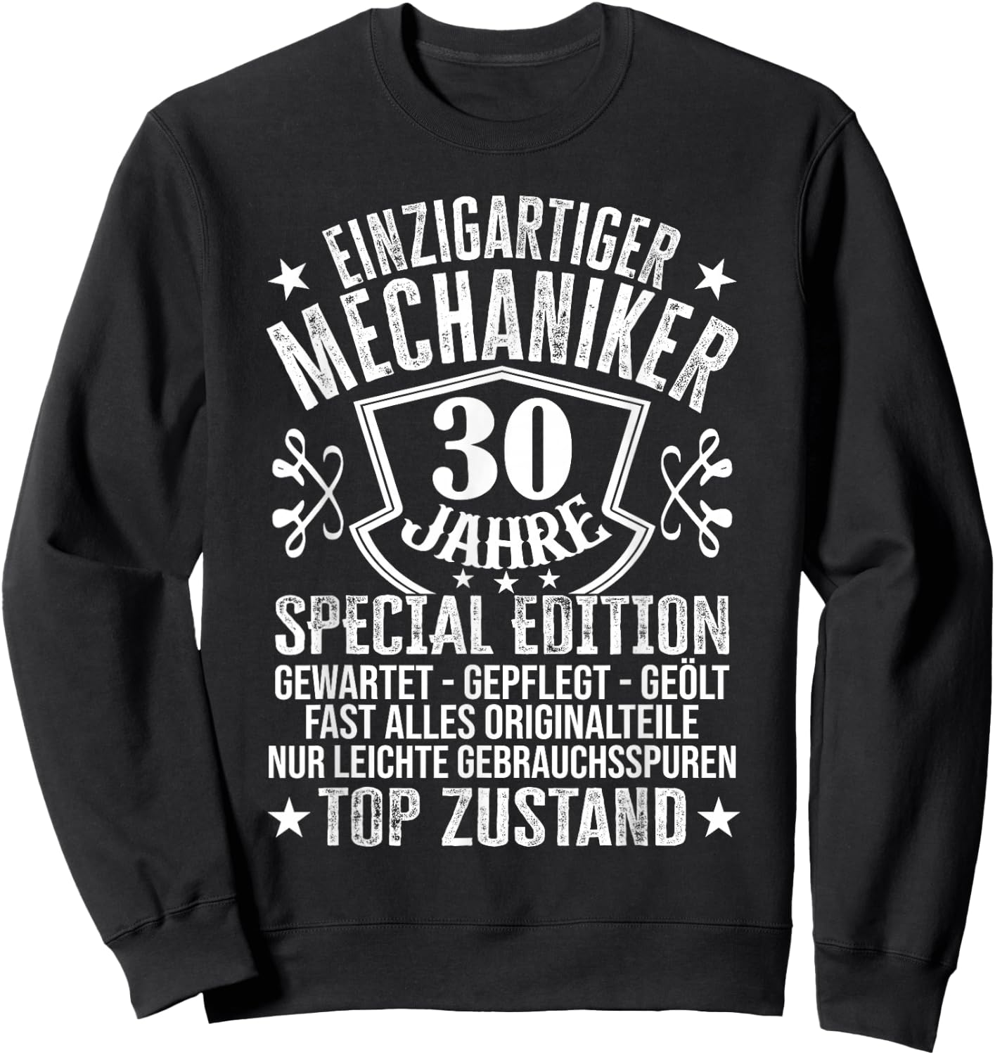 Kfz Mechaniker 30er Geburtstag Mann Männer 30 Jahre Sweatshirt - Sweatshirt | Black