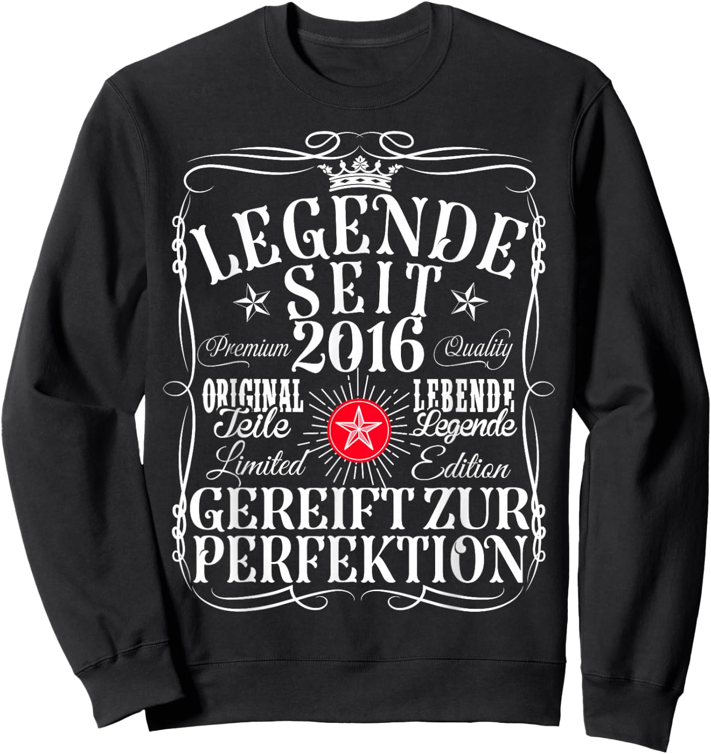 9th Birthday Girl Boy 9 Years 2016 Funny Gift , black Sweatshirt - Sweatshirt | Black