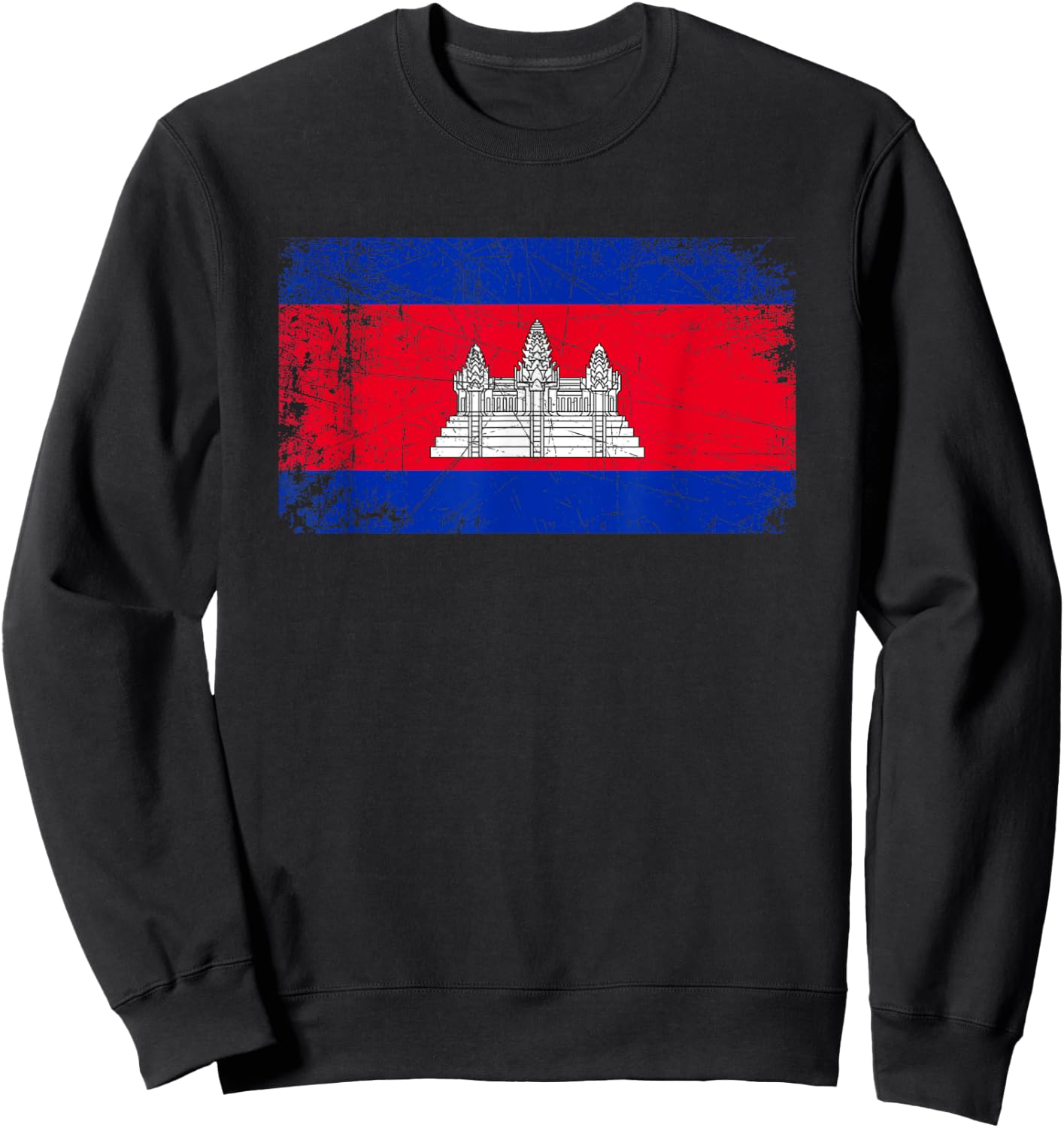 Vintage Made In CAMBODIA CAMBODIAN Flag Gift Sweatshirt - Sweatshirt | Black