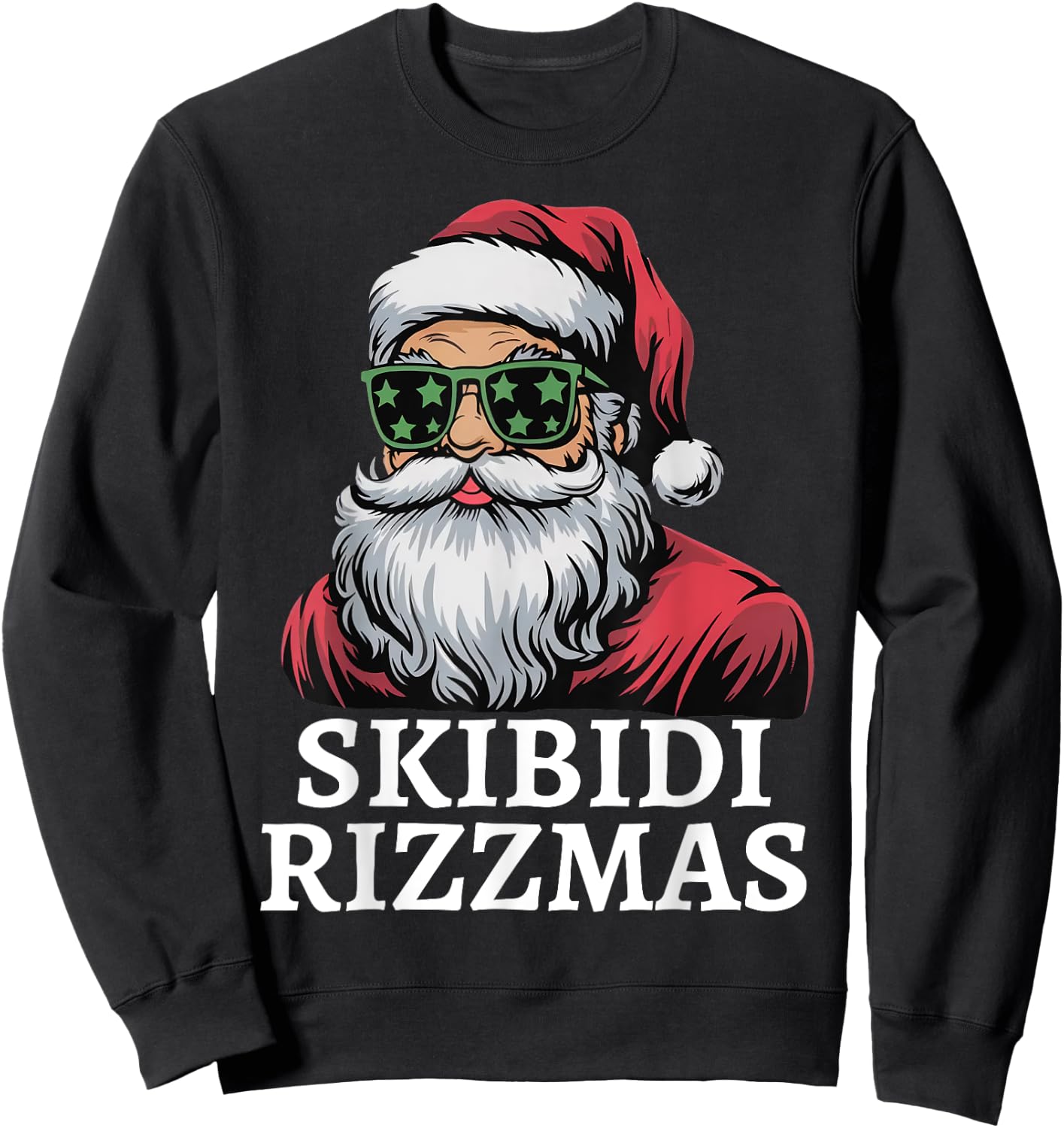 Skibidi Rizzmas Christmas Rizz Santa Charisma Teens Kids Sweatshirt - Sweatshirt | Black