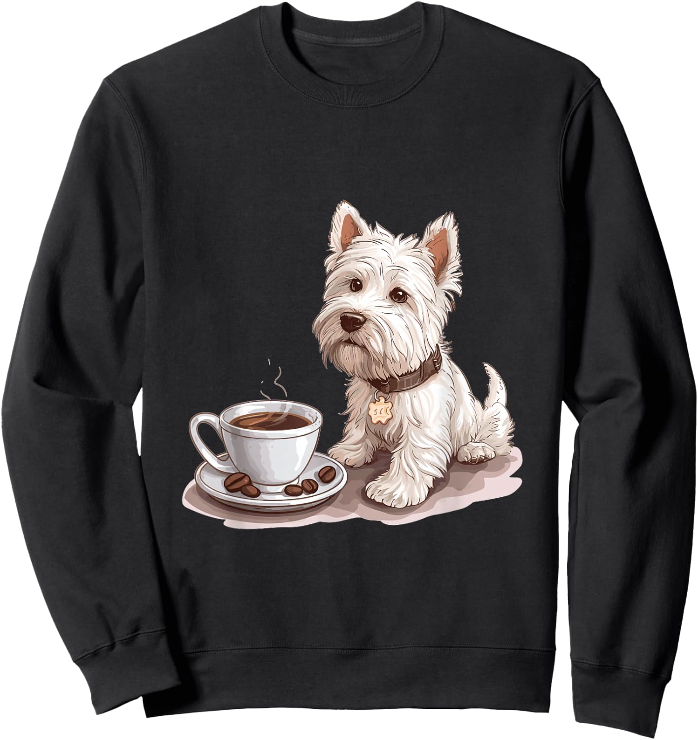 West Highland White Terrier Coffee Dog Breed Westie Sweatshirt - Sweatshirt | Black