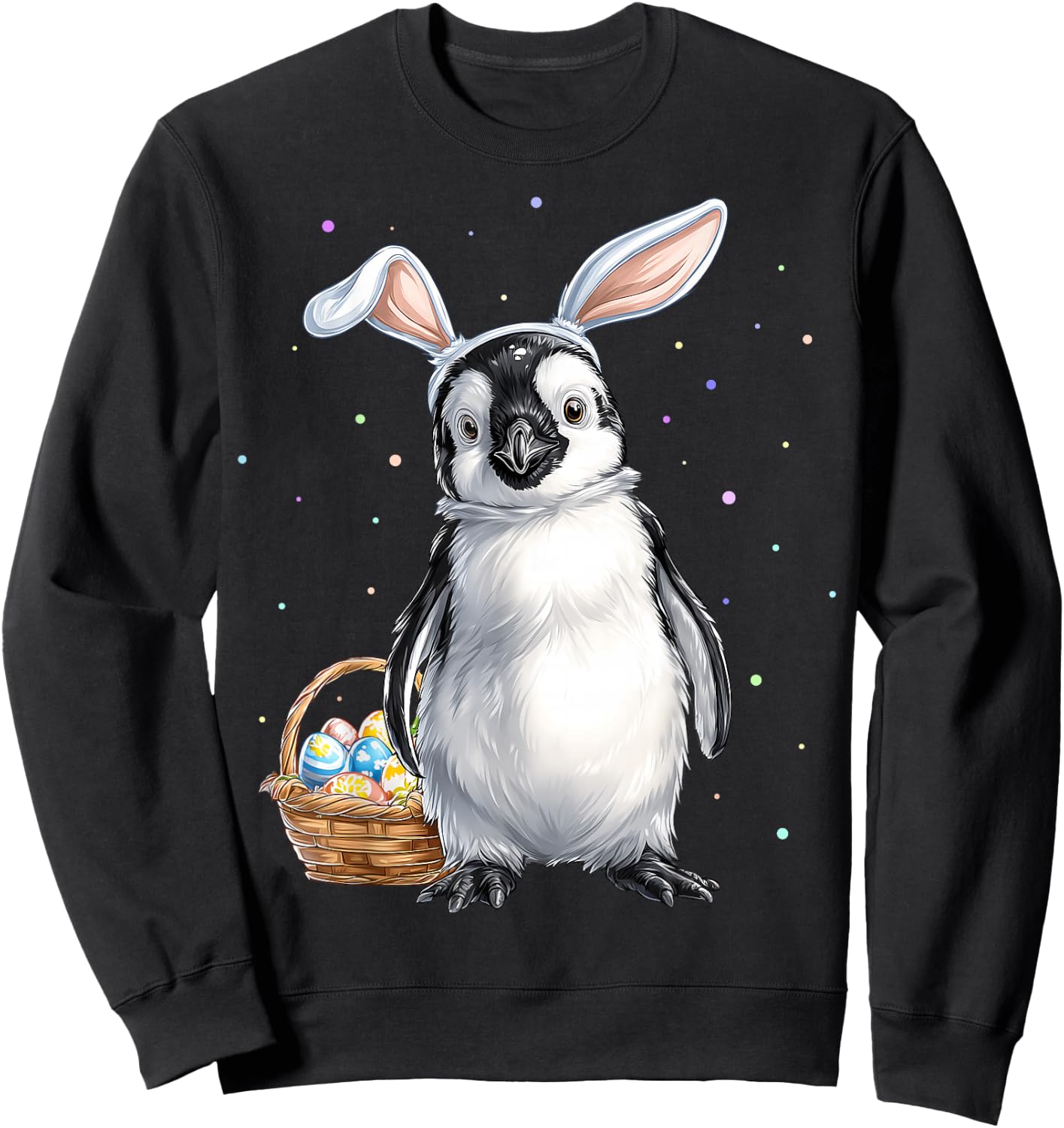 Pinguin Vogel Ostern Haseneier Hasenohren niedlich Sweatshirt - Sweatshirt | Black