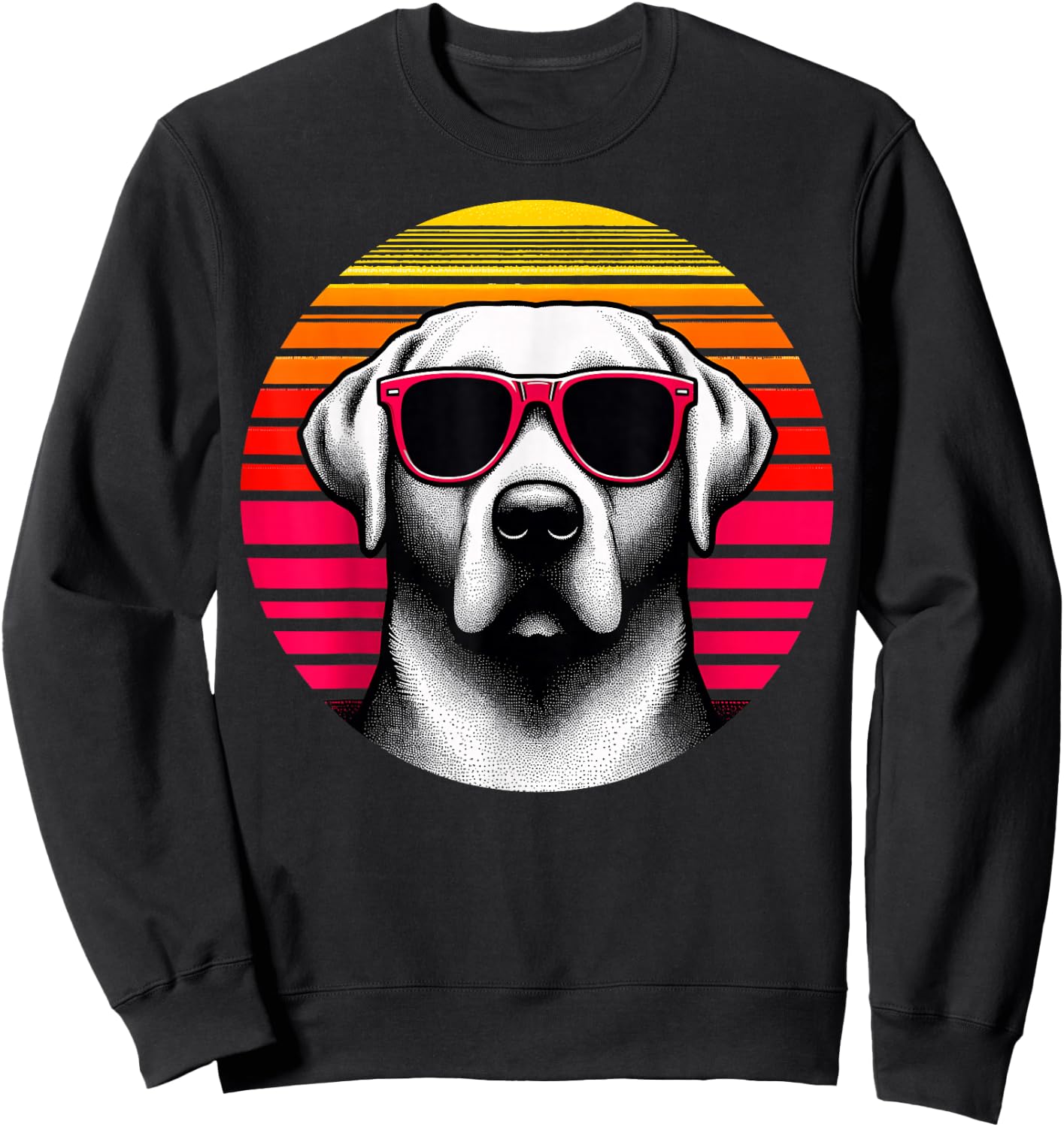 Cool Labrador Retriever 70s Vintage Dog Sunglasses, Black, S Sweatshirt - Sweatshirt | Black
