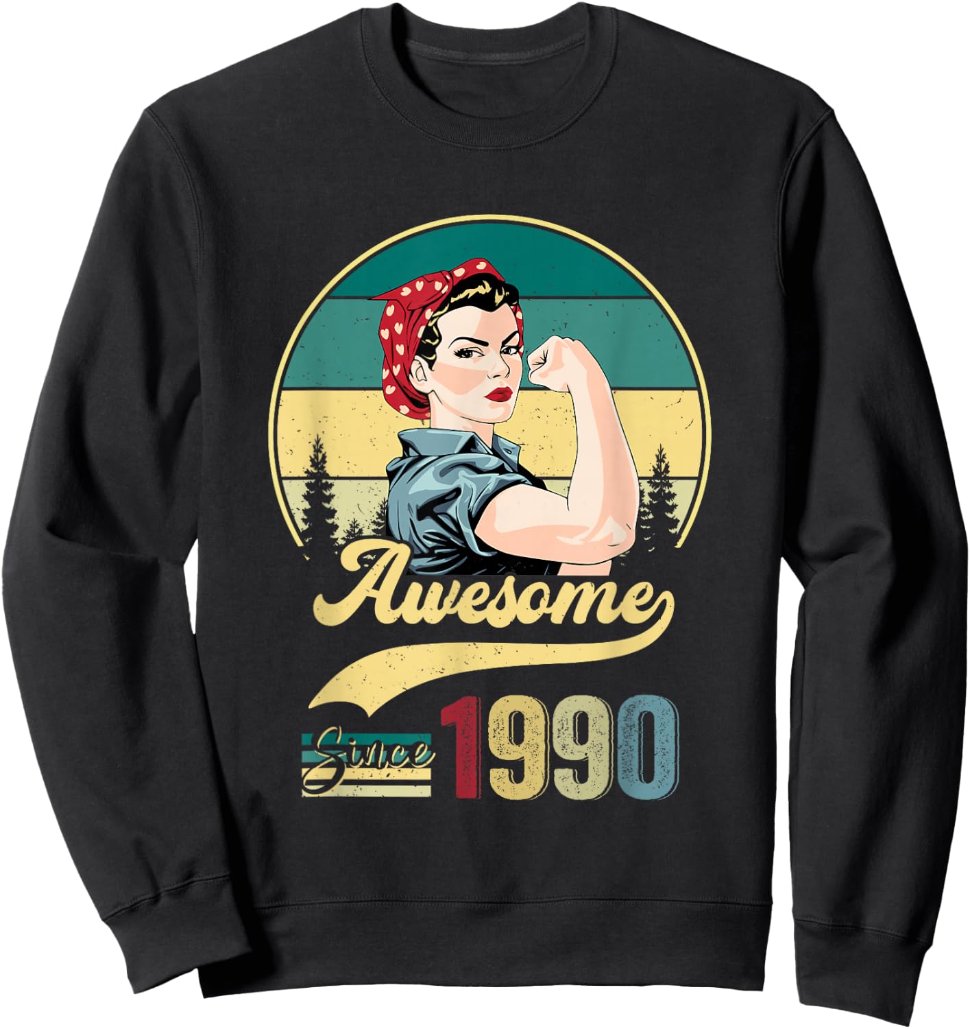 Awesome Since 1990 Girl 35th Birthday Gift Women 35 Year Old Sweatshirt - Sweatshirt | Black