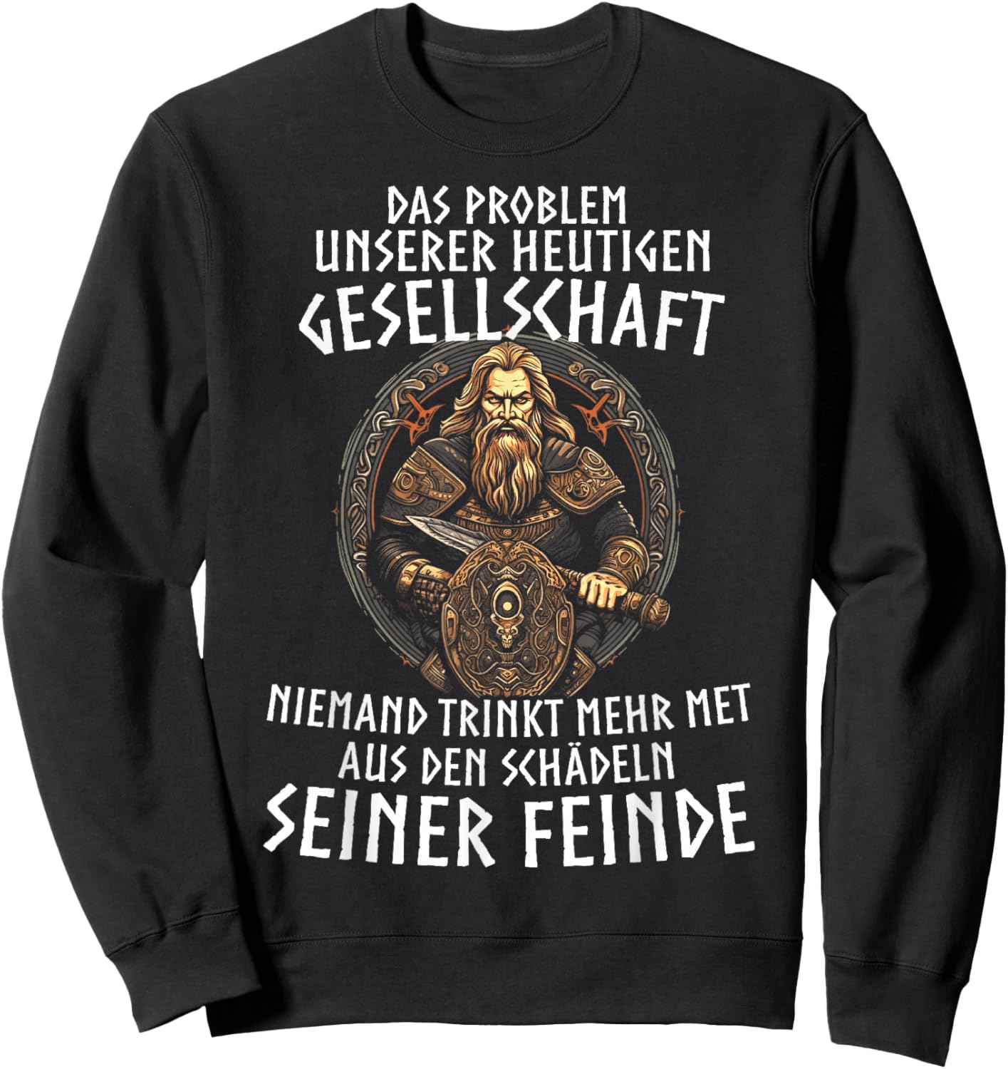 Wikinger Viking Wolf Nordische Mythologie Runen Normanne Sweatshirt - Sweatshirt | Black