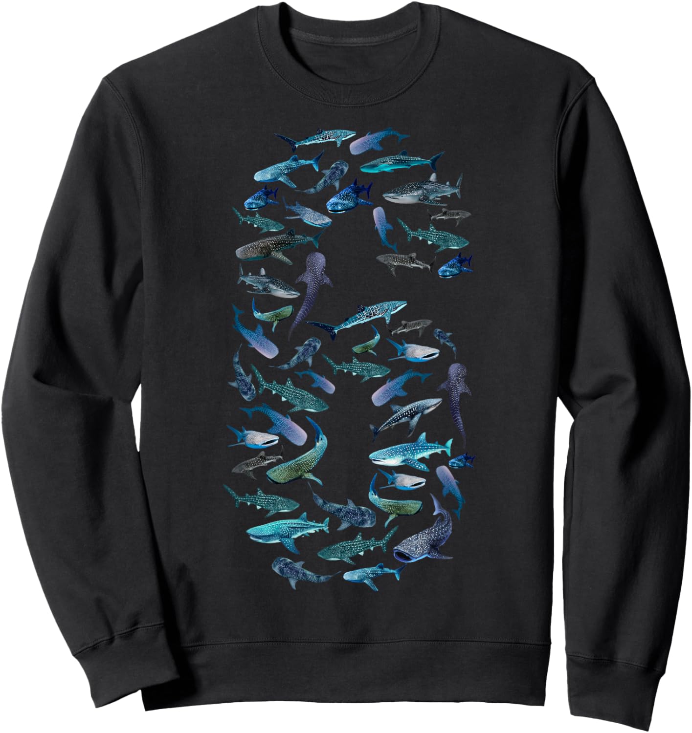 6th Birthday Boy Six-Year-Old Sea Ocean Fish Whale Shark Sweatshirt - Sweatshirt | Black
