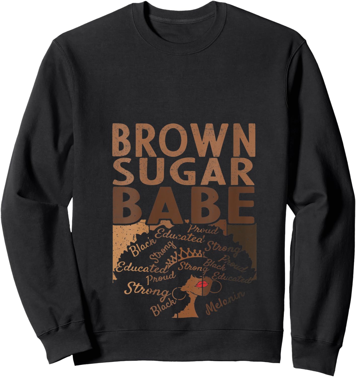 Brown Sugar Babe Black Pride Shirts Melanin V-Neck Sweatshirt - Sweatshirt | Black