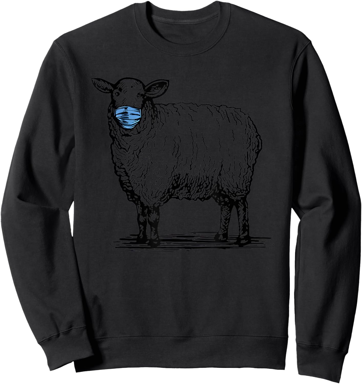 Masked Sheep Anti Face Mask Sweatshirt - Sweatshirt | Black