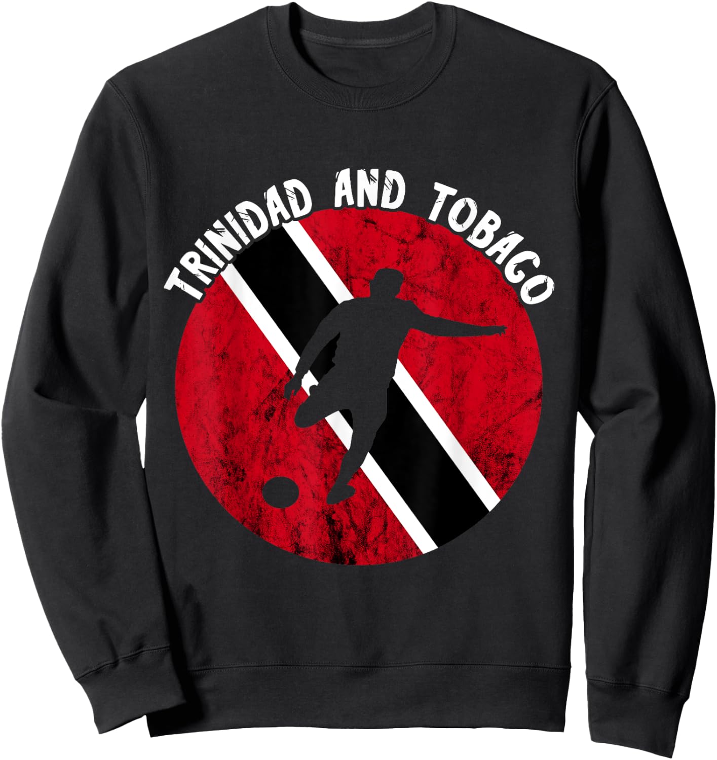 Trinidad And Tobago Soccer Player Vintage Trinidadian Flag Sweatshirt - Sweatshirt | Black