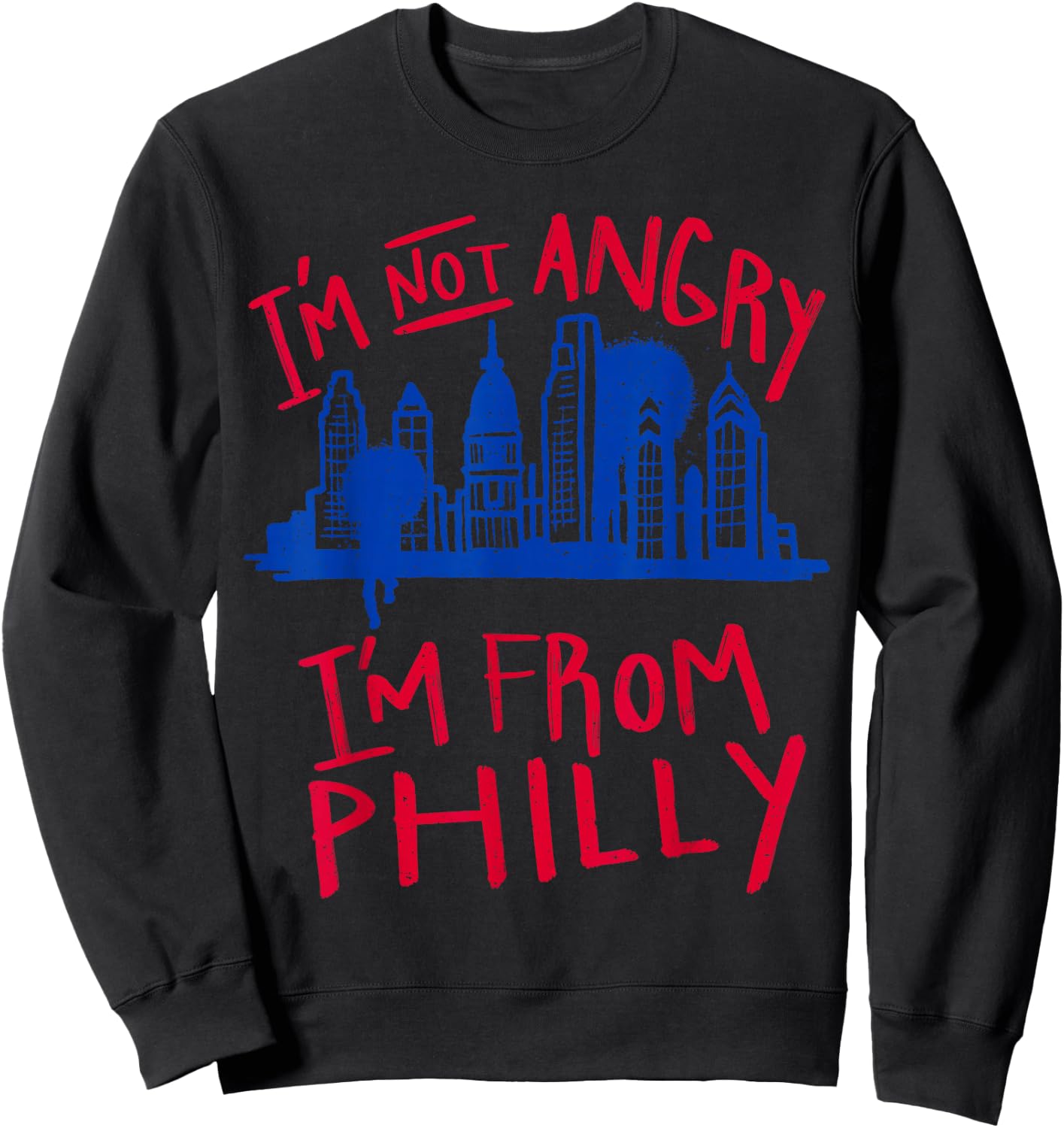Philadelphia I'm not angry, I'm from Philadelphia - City Fun Sweatshirt - Sweatshirt | Black