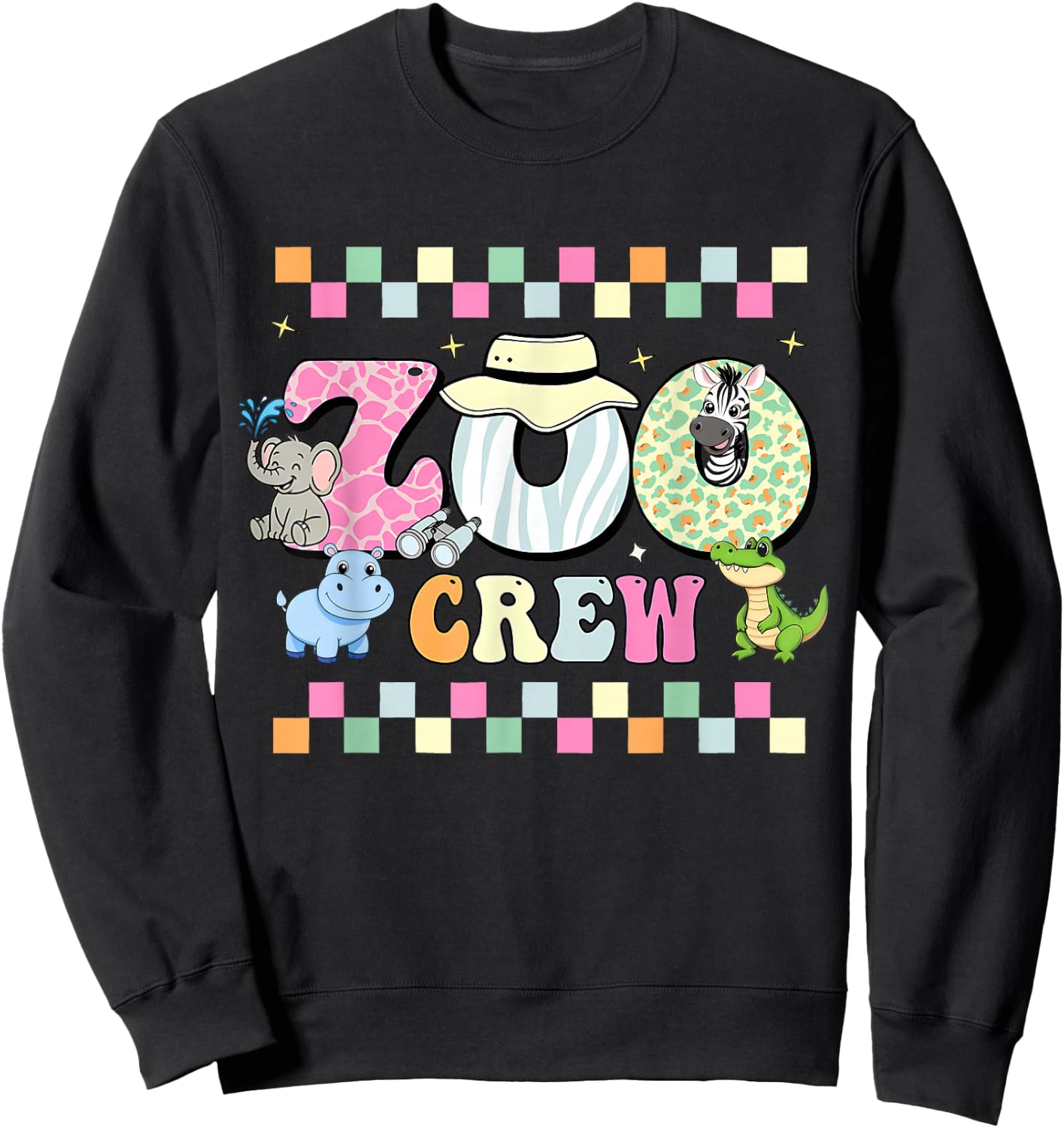 Zoo Crew Safari Wildlife Animal Zoo Keeper Matching Kids Sweatshirt - Sweatshirt | Black