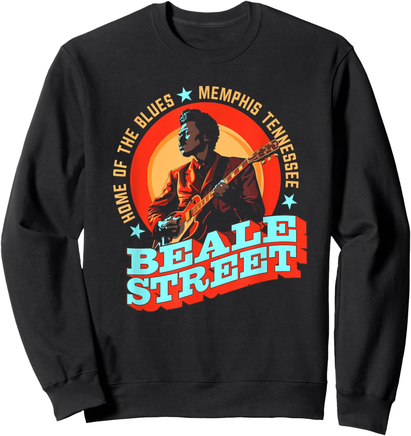 Home Of The Blues Beale Street Memphis - Guitarist Souvenir Sweatshirt - Sweatshirt | Black