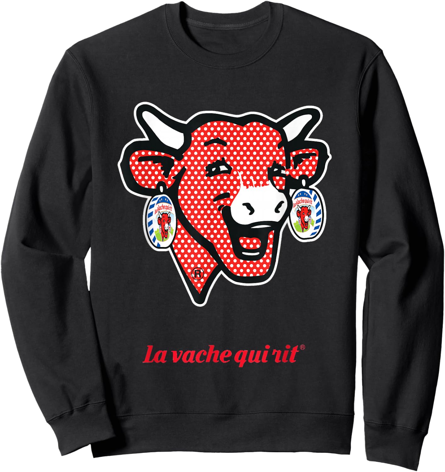 The Laughing Cow Polka Dot , Blue, S Sweatshirt - Sweatshirt | Black