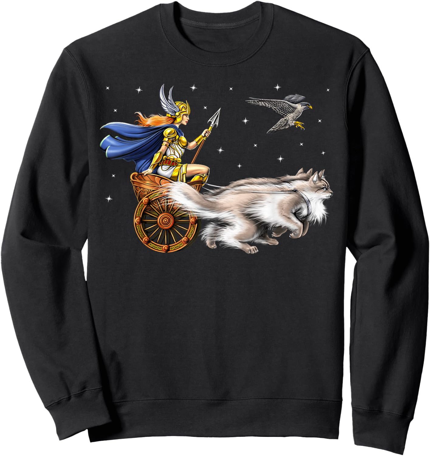 Freya Norse Mythology Goddess Viking Warrior Pagan Sweatshirt - Sweatshirt | Black