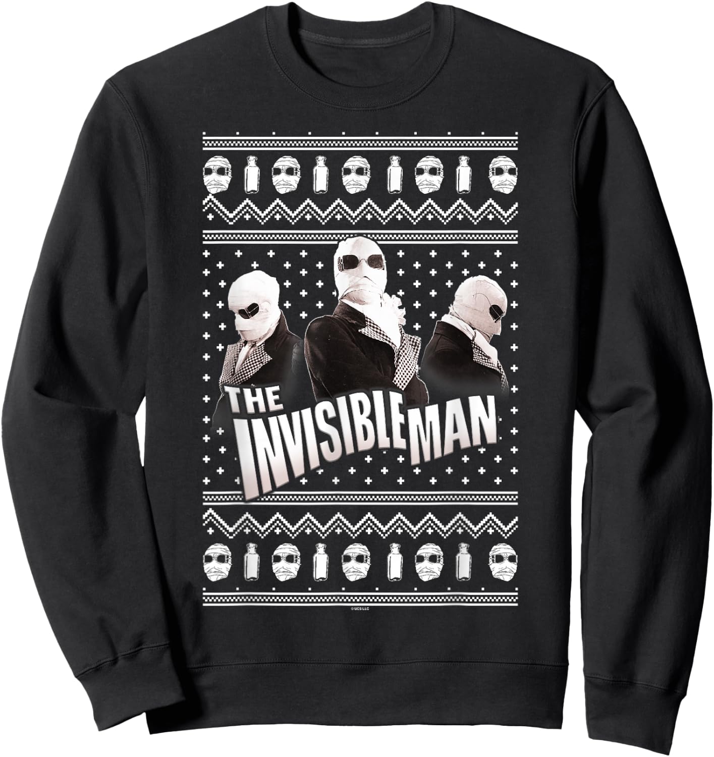 Universal Monsters Invisible Man Ugly Sweater Sweatshirt - Sweatshirt | Black