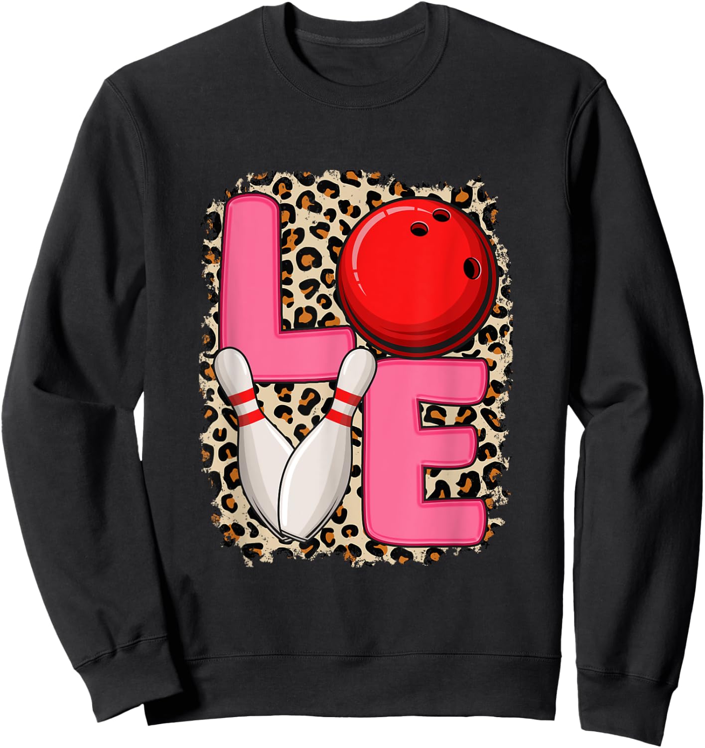 Love Bowling Cute Bowling Women Girls Bowler Sweatshirt - Sweatshirt | Black