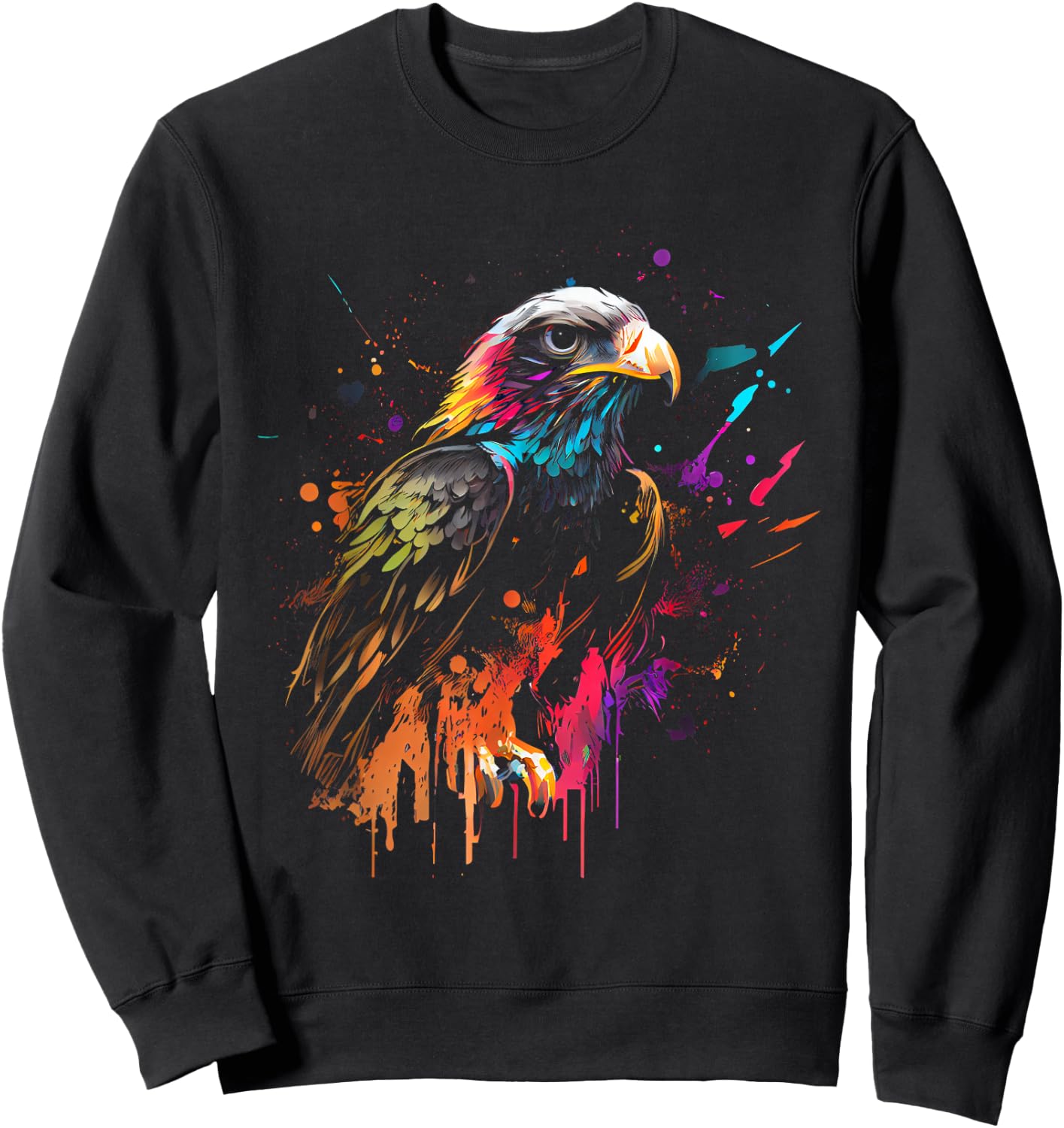 Falcon bird colorful color bird of prey bird lover Sweatshirt - Sweatshirt | Black