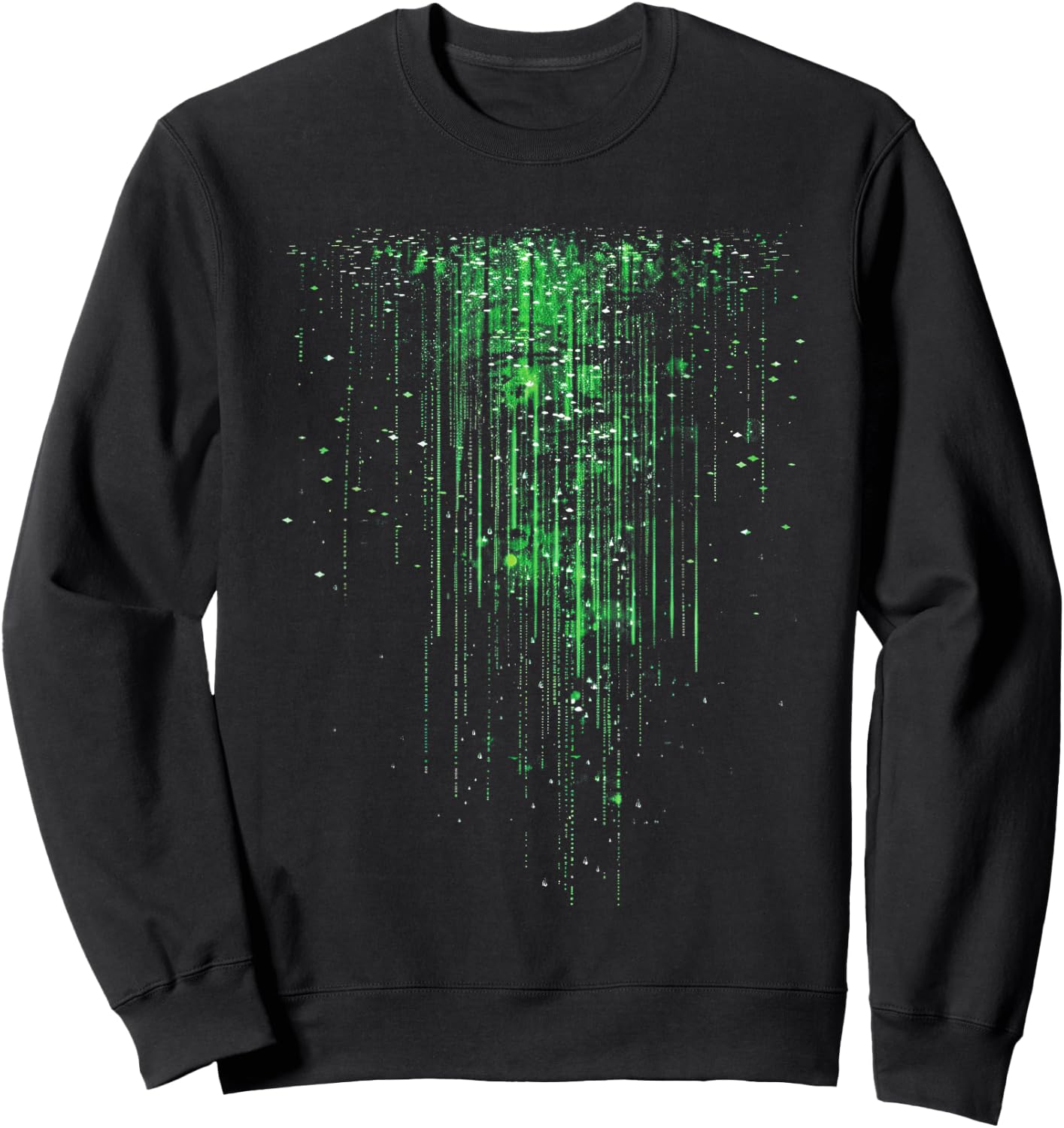 Binary Code Matrix Green Digital Cyberpunk Sweatshirt - Sweatshirt | Black