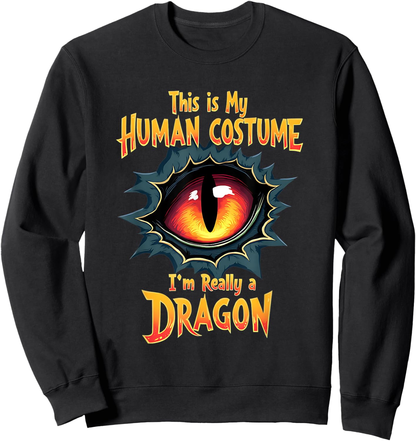This Is My Human Costume I'm Really A Dragon Halloween Sweatshirt - Sweatshirt | Black