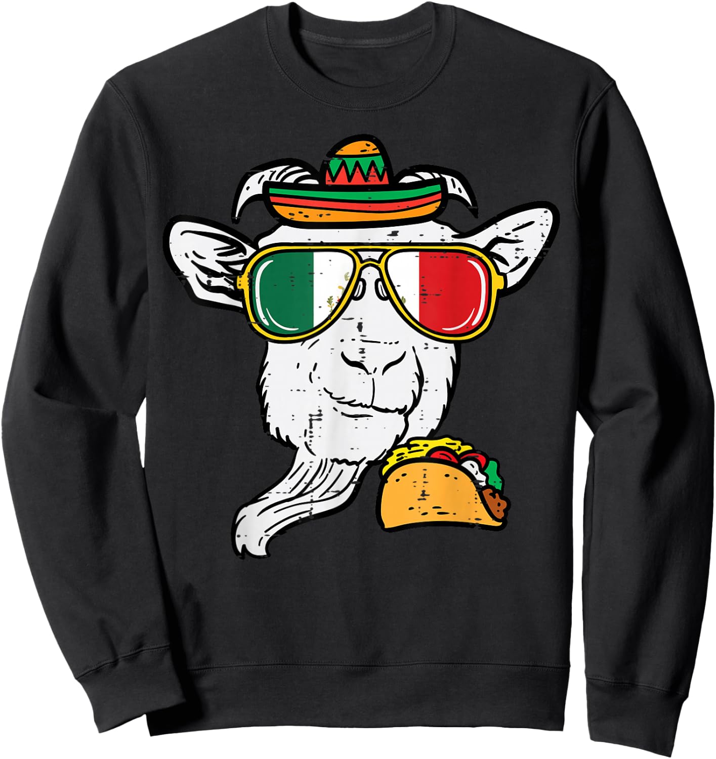 Goat Mexico Cinco De Mayo Mexican Independence Day Sweatshirt - Sweatshirt | Black