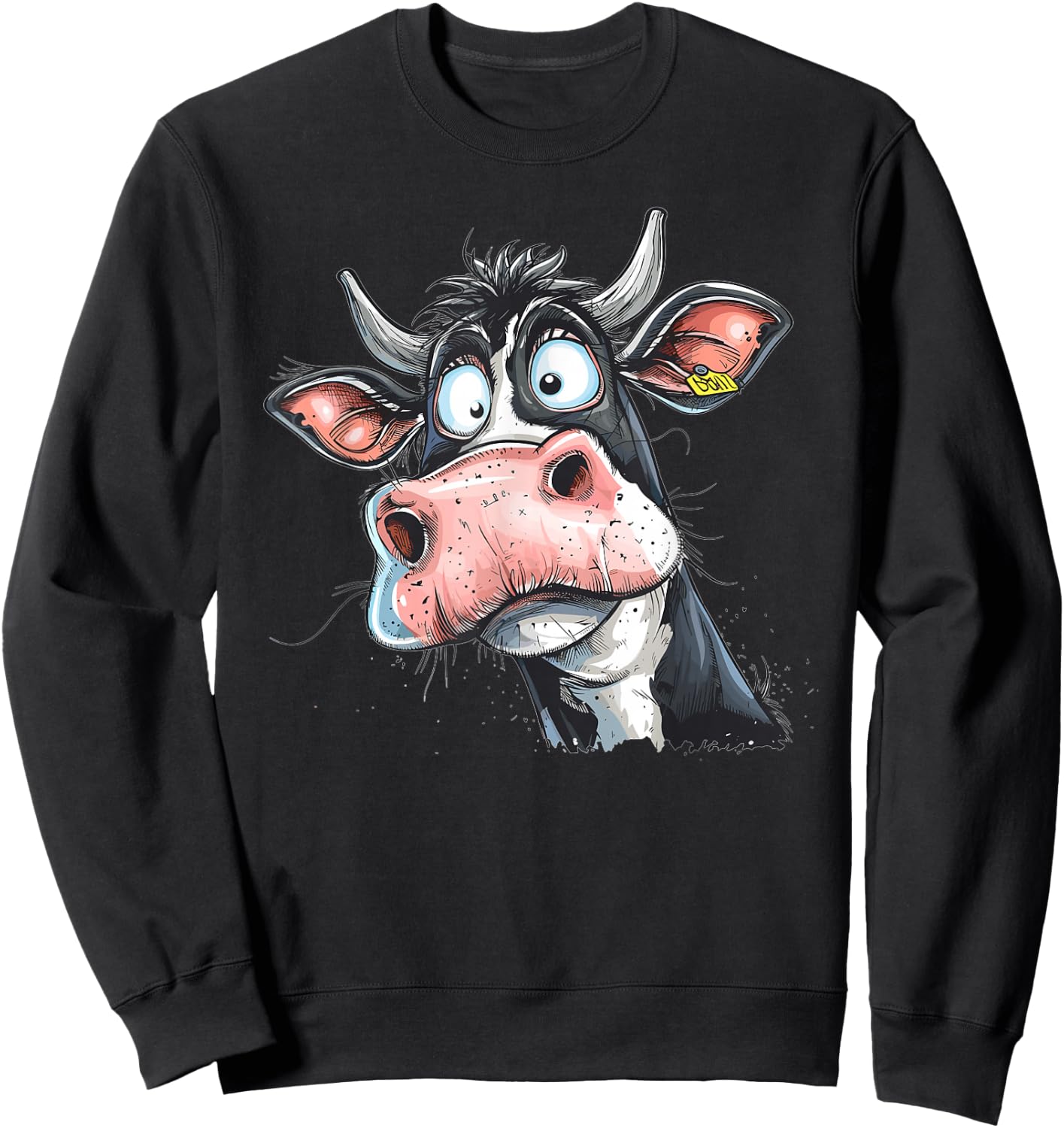 Colourful Cow I Funny Cow , black Sweatshirt - Sweatshirt | Black
