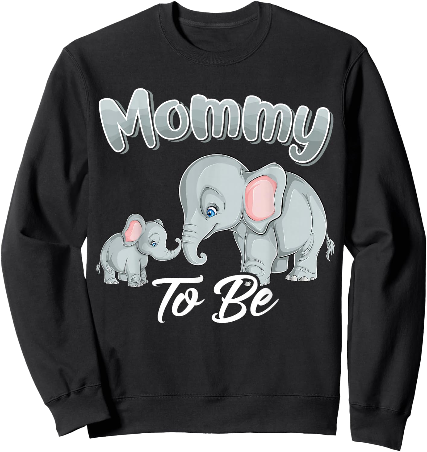 Soon Mommy Mom to Be Elephants for Baby Shower Gender Reveal Sweatshirt - Sweatshirt | Black