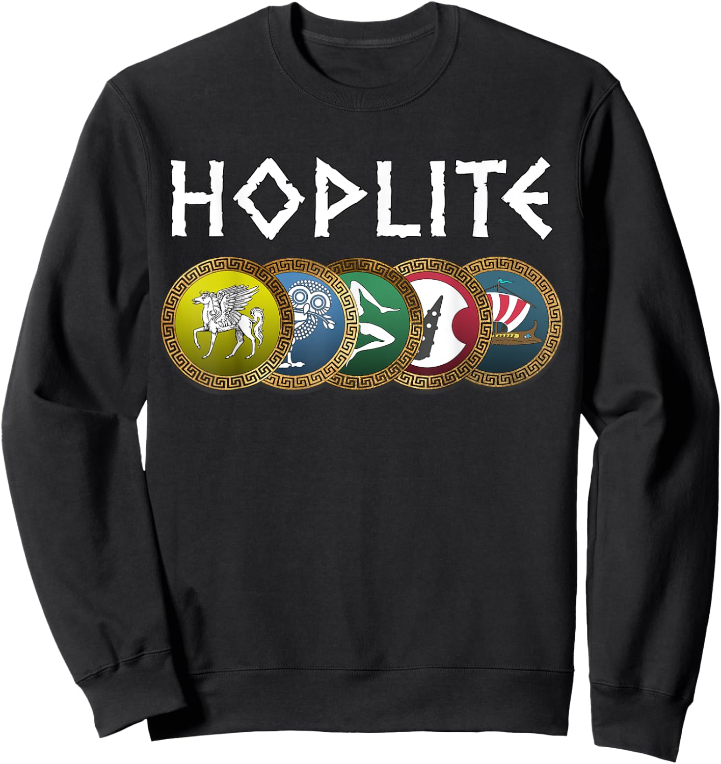Hopliten-Phalanx Altgriechische Hopliten-Schilde Sweatshirt - Sweatshirt | Black