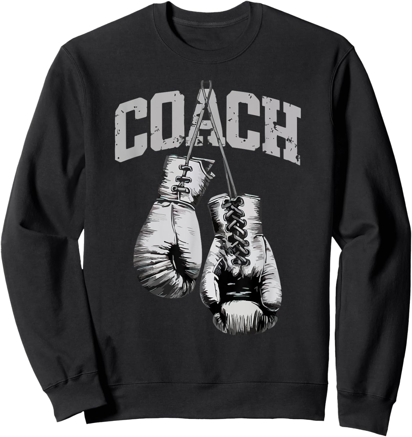 Boxing Gloves Retro Boxing Coach Kickboxing MMA , Black, S Sweatshirt - Sweatshirt | Black