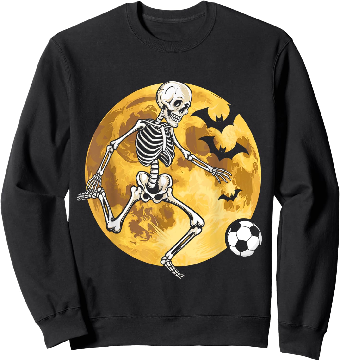 Soccer Skeleton Halloween Men Boys Soccer Player Sweatshirt - Sweatshirt | Black