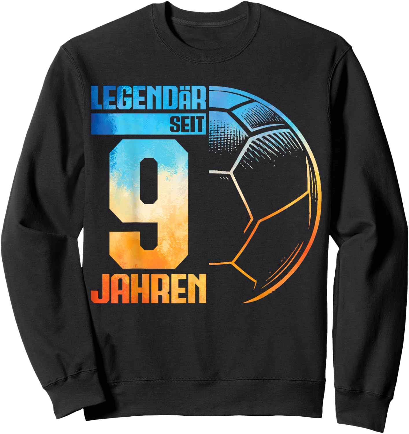 9th Birthday Retro Handball Player 9 Years Boy Kids , black Sweatshirt - Sweatshirt | Black