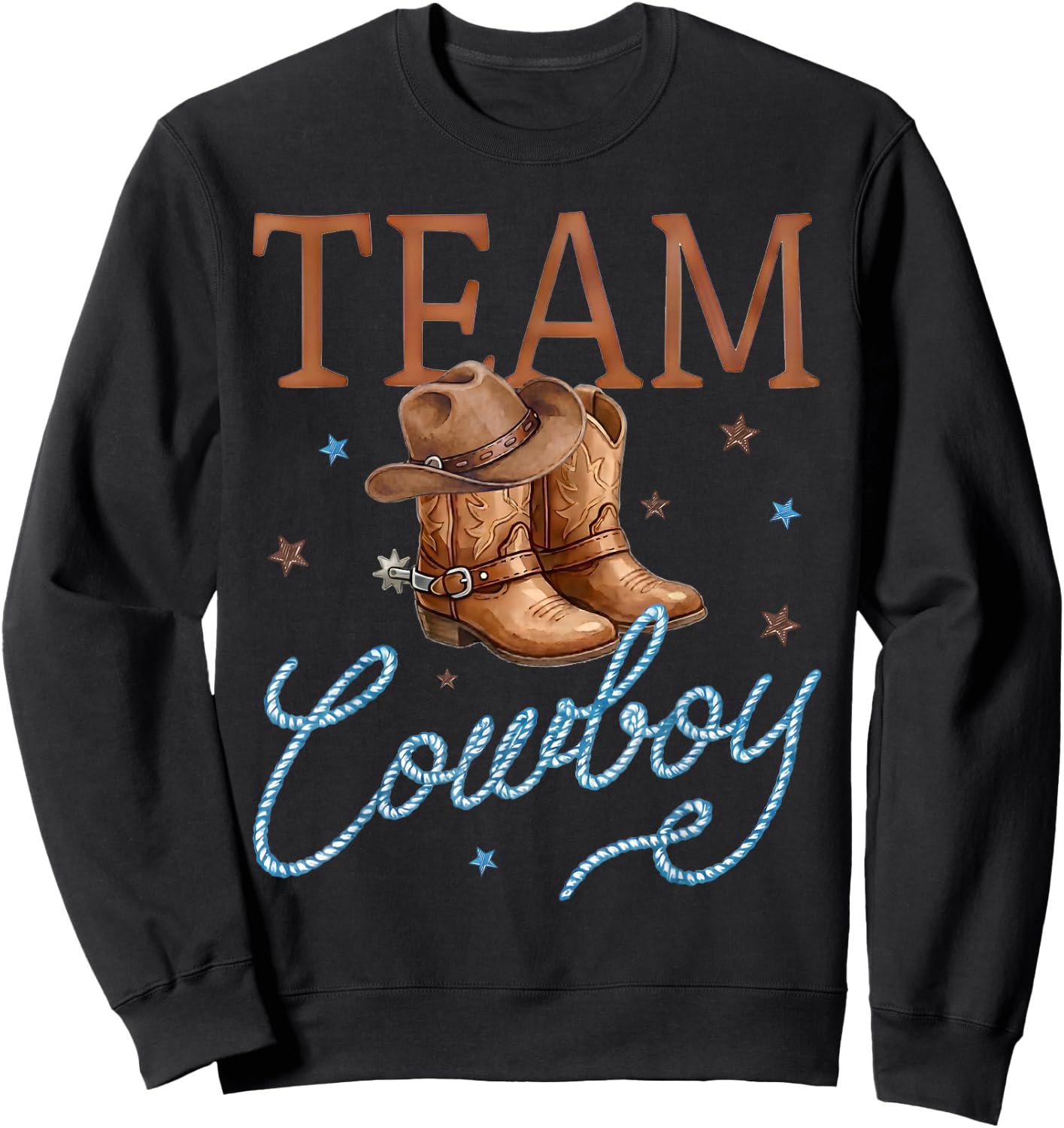 Cowboy Or Cowgirl Team Boy Girl Western Gender Reveal Family Sweatshirt - Sweatshirt | Black