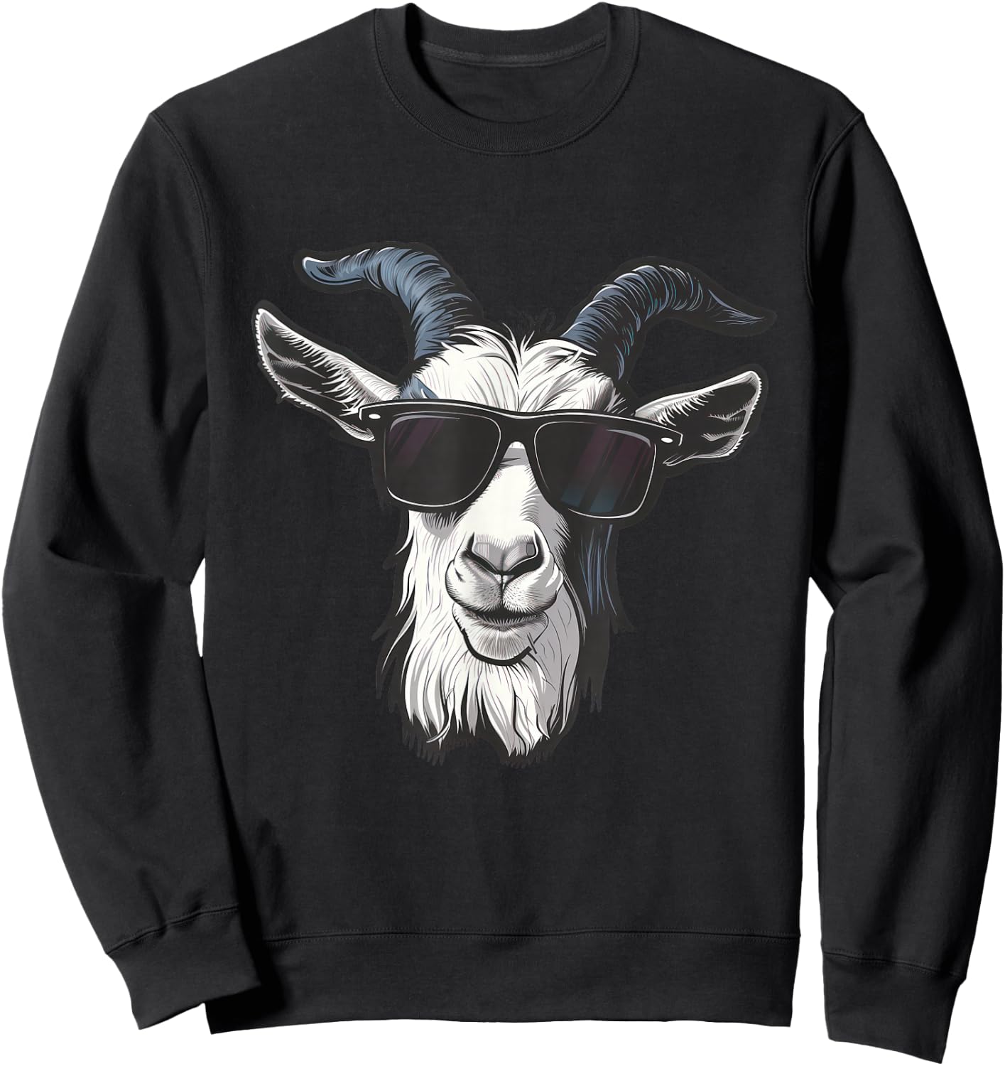 Goat Sunglasses Graphic Sweatshirt - Sweatshirt | Black