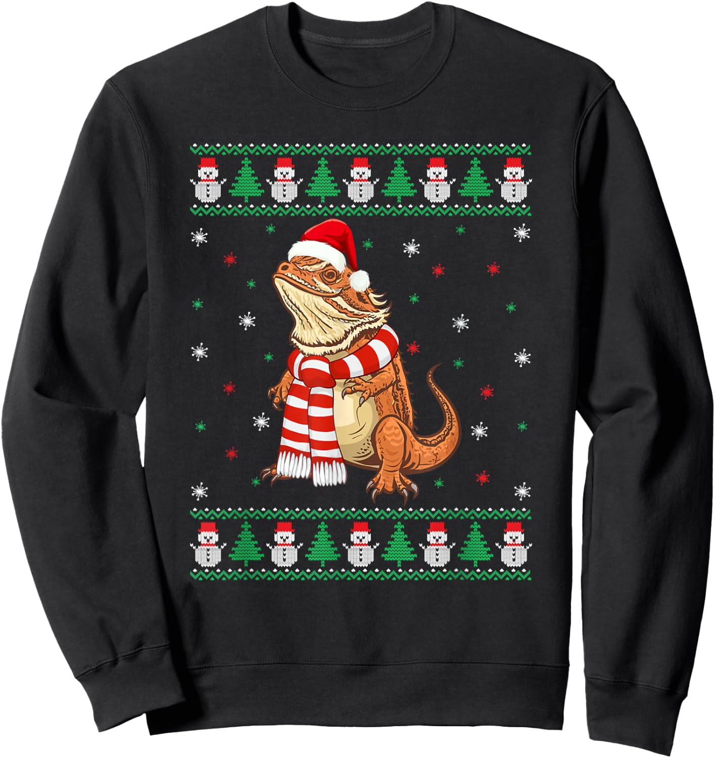 Bearded Dragon Animal Matching Family Ugly Christmas Sweater Sweatshirt - Sweatshirt | Black