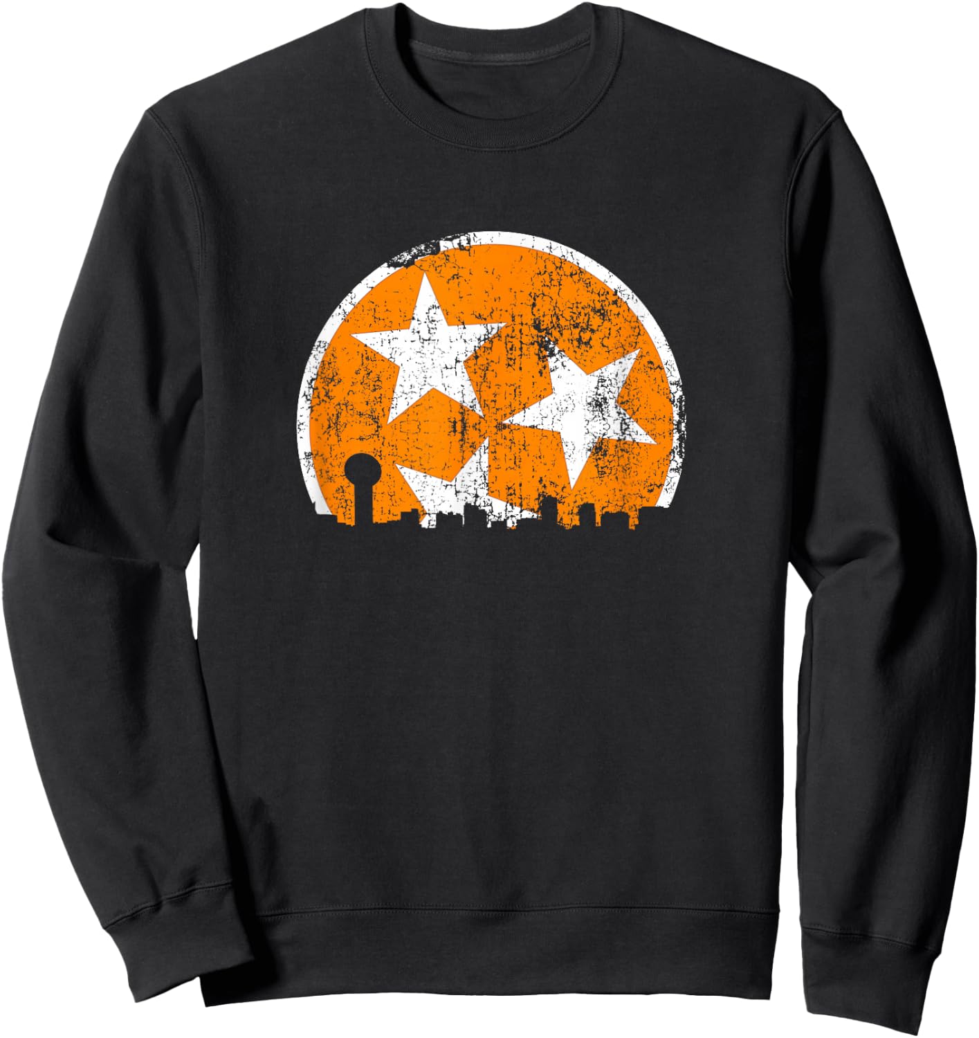 Unique Orange & White Tennessee State Flag Knoxville Skyline Sweatshirt - Sweatshirt | Black