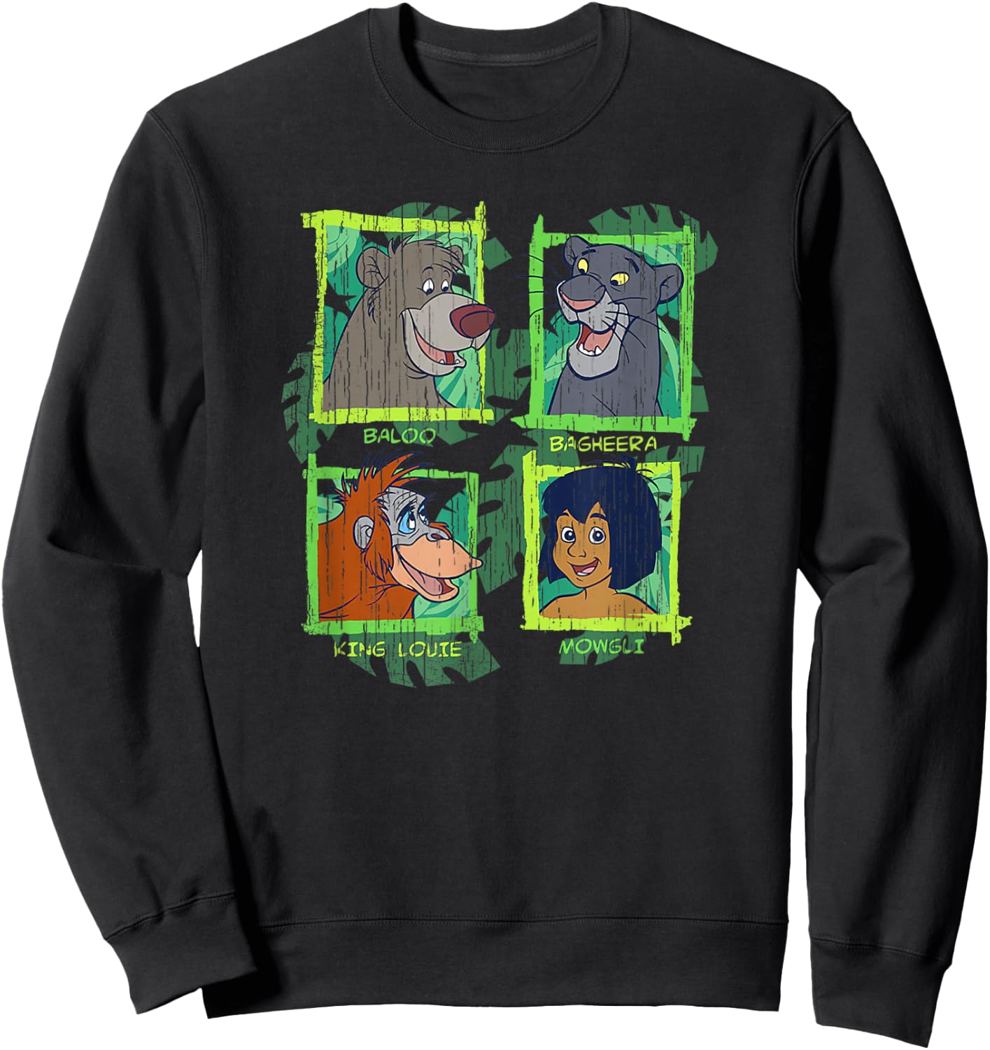 Disney The Jungle Book Character Names Box Poster Sweatshirt - Sweatshirt | Black